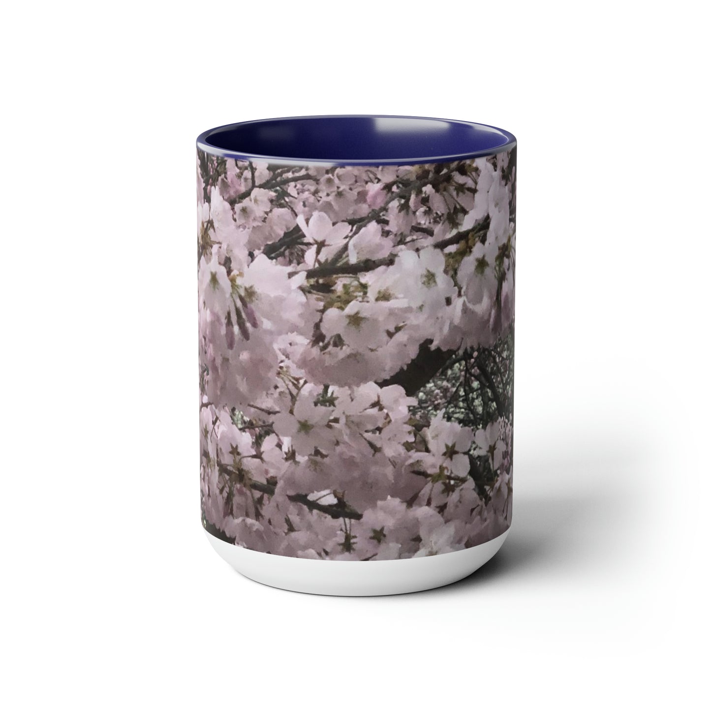 Cherry Blossom Two-Tone Coffee Mugs, 15oz