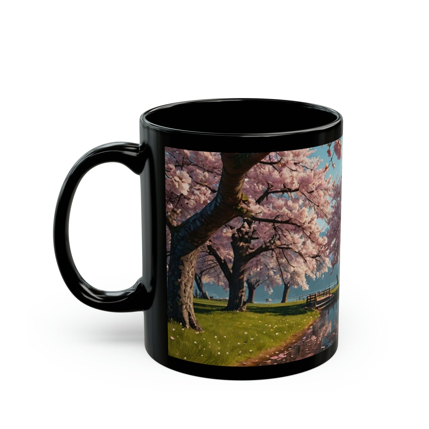 Cherry Blossom Black Mug (11oz, 15oz)