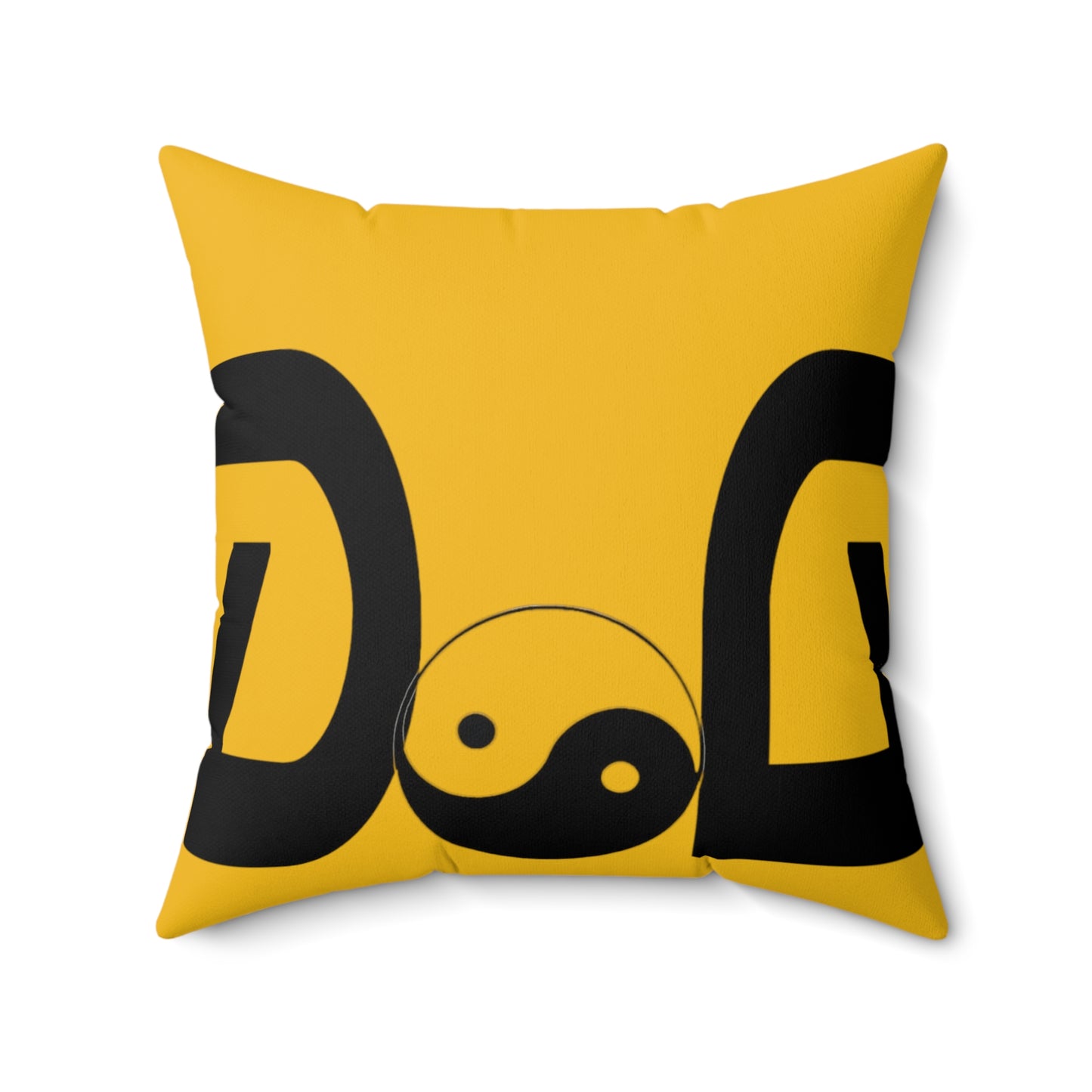 Yellow Spun Polyester Square Pillow