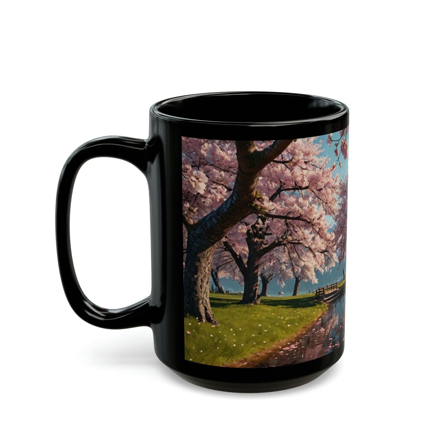 Cherry Blossom Black Mug (11oz, 15oz)