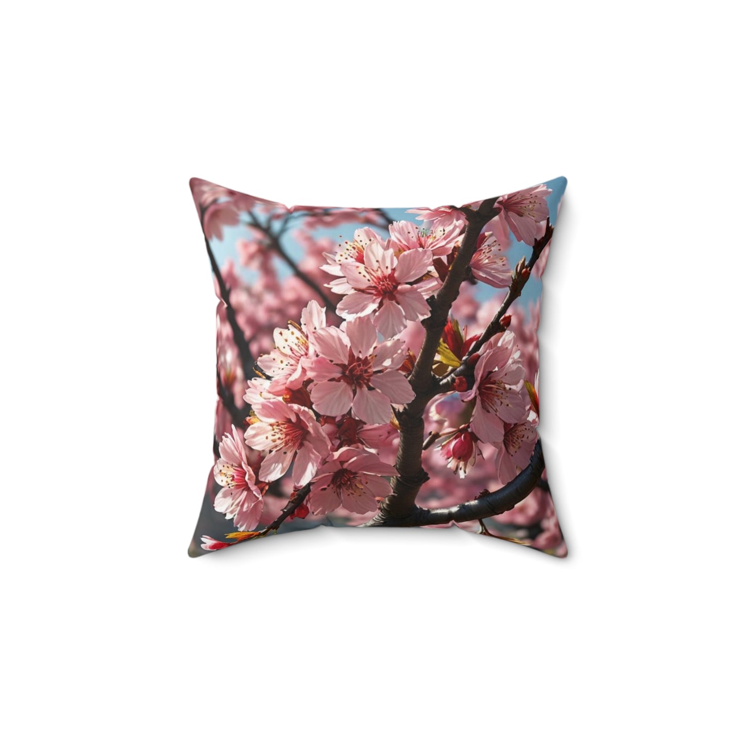 Cherry Blossom Spun Polyester Square Pillow