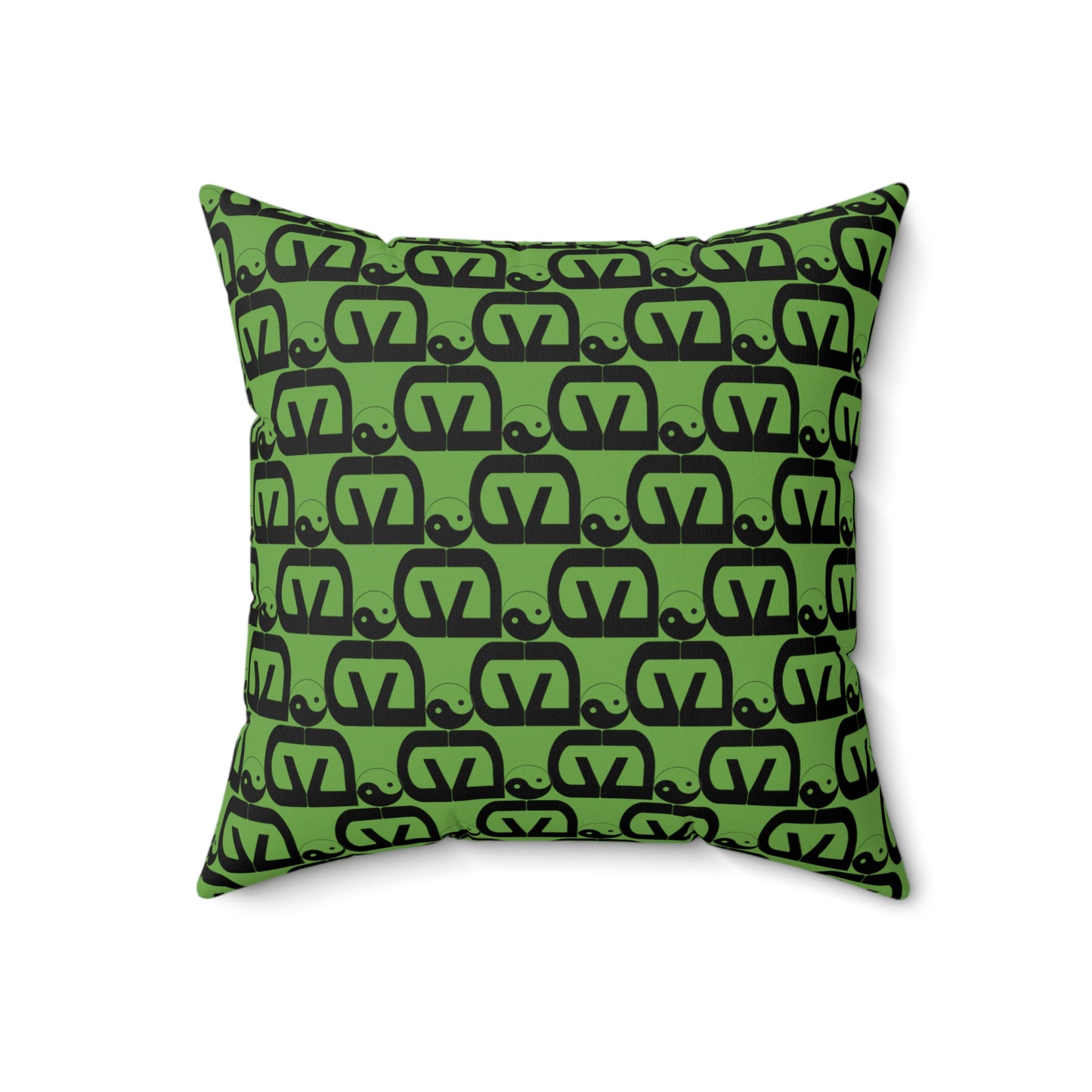 Brick-Green Spun Polyester Square Pillow