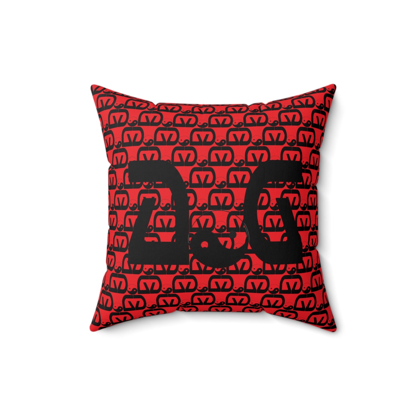 Brick-Red Spun Polyester Square Pillow