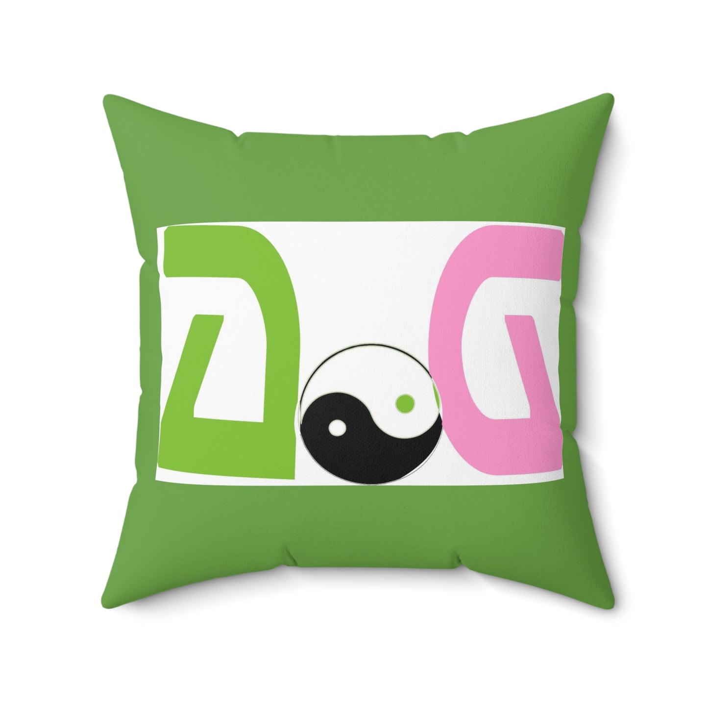 Green Spun Polyester Square Pillow