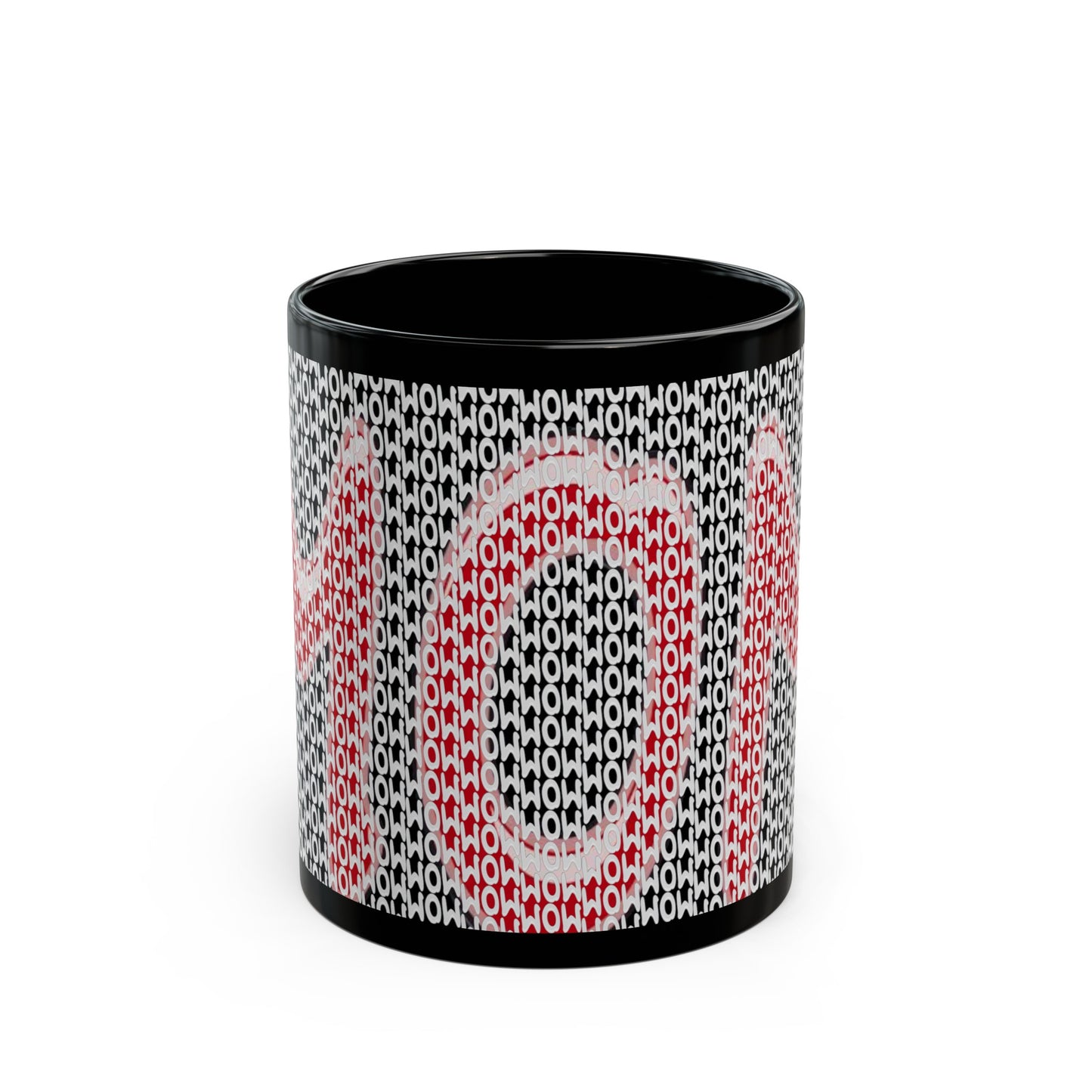 Wow Mom 3D Red on Black Mug (11oz, 15oz)