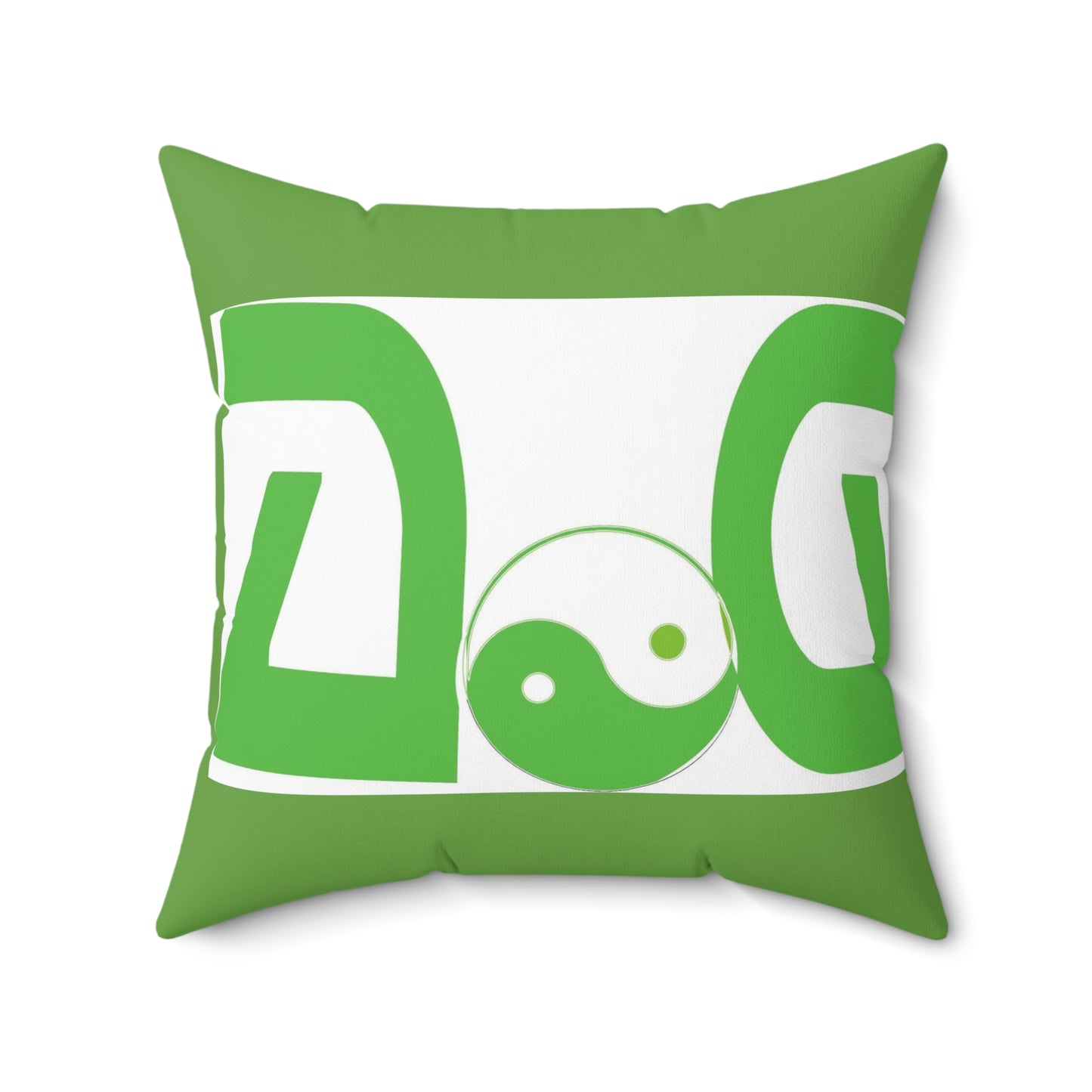 Green Spun Polyester Square Pillow