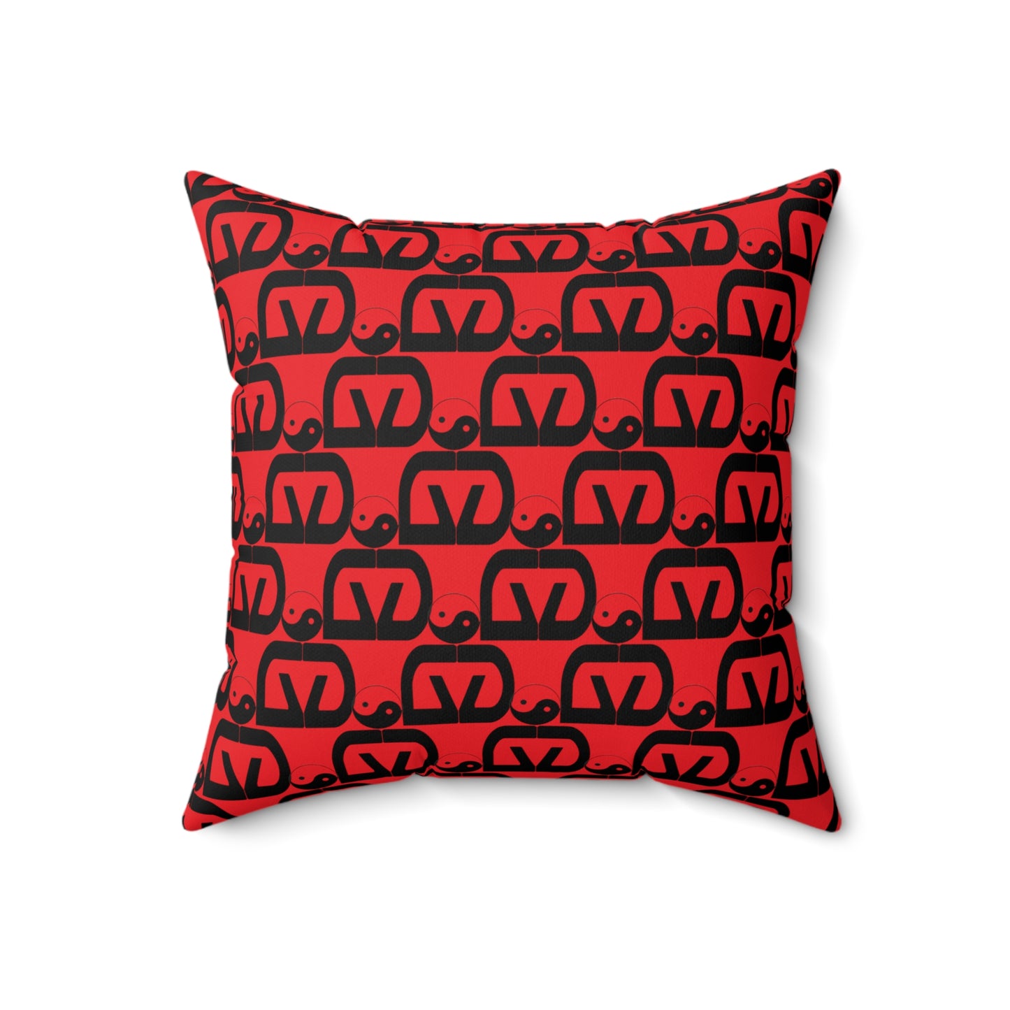 Brick-Red Spun Polyester Square Pillow