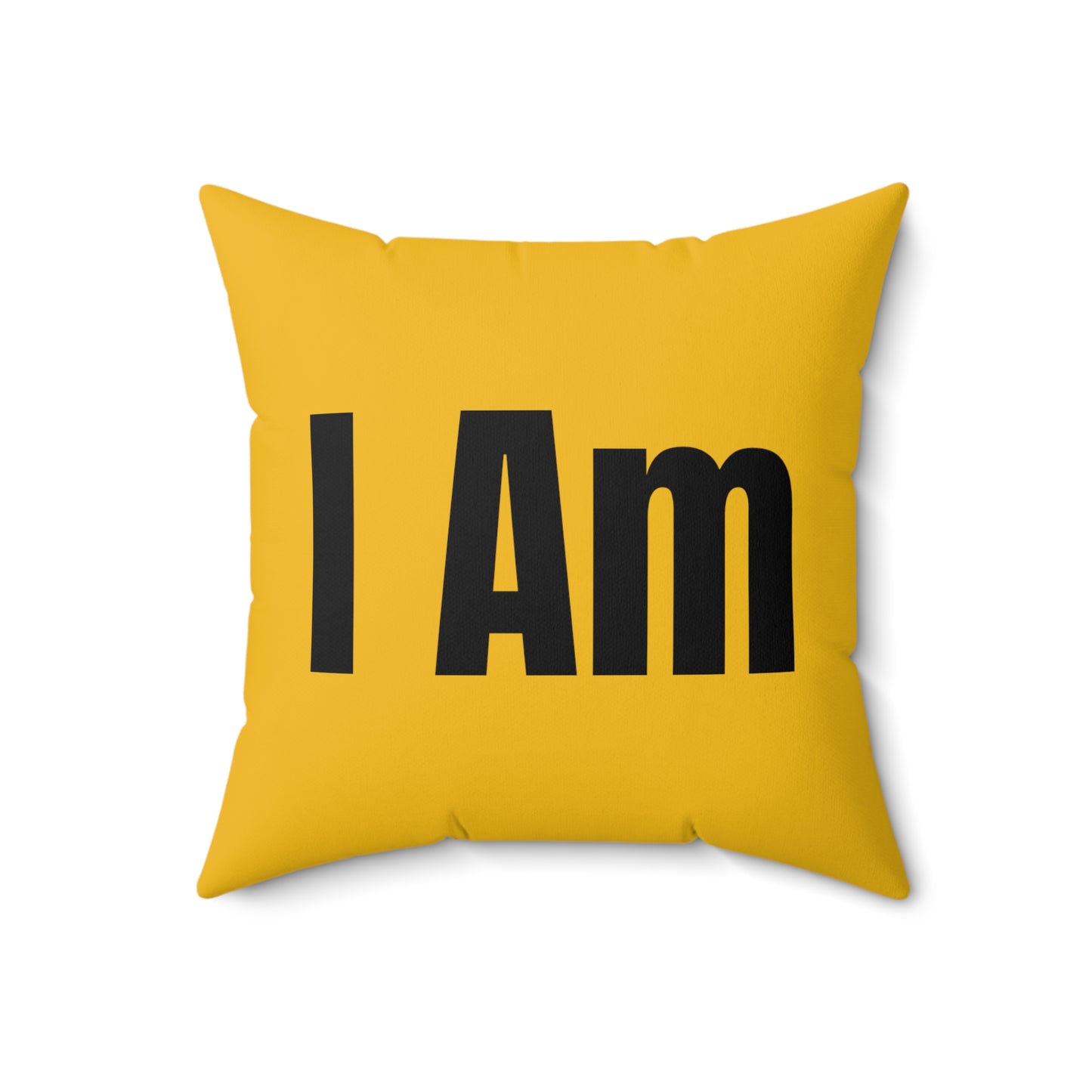 “I Can I Am” Black Yellow Spun Polyester Square Pillow