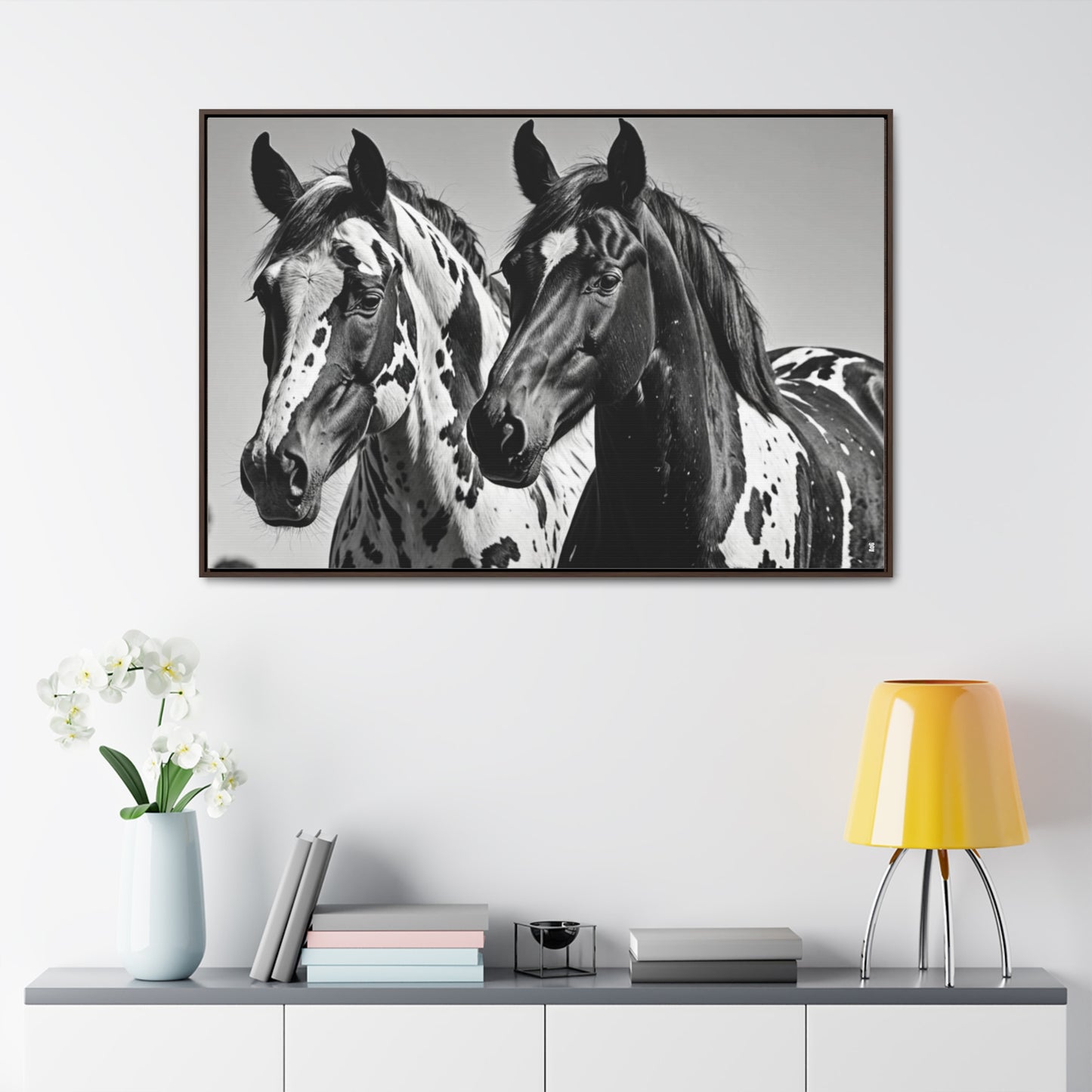 Speckled Stallions Gallery Canvas Wraps, Horizontal Frame