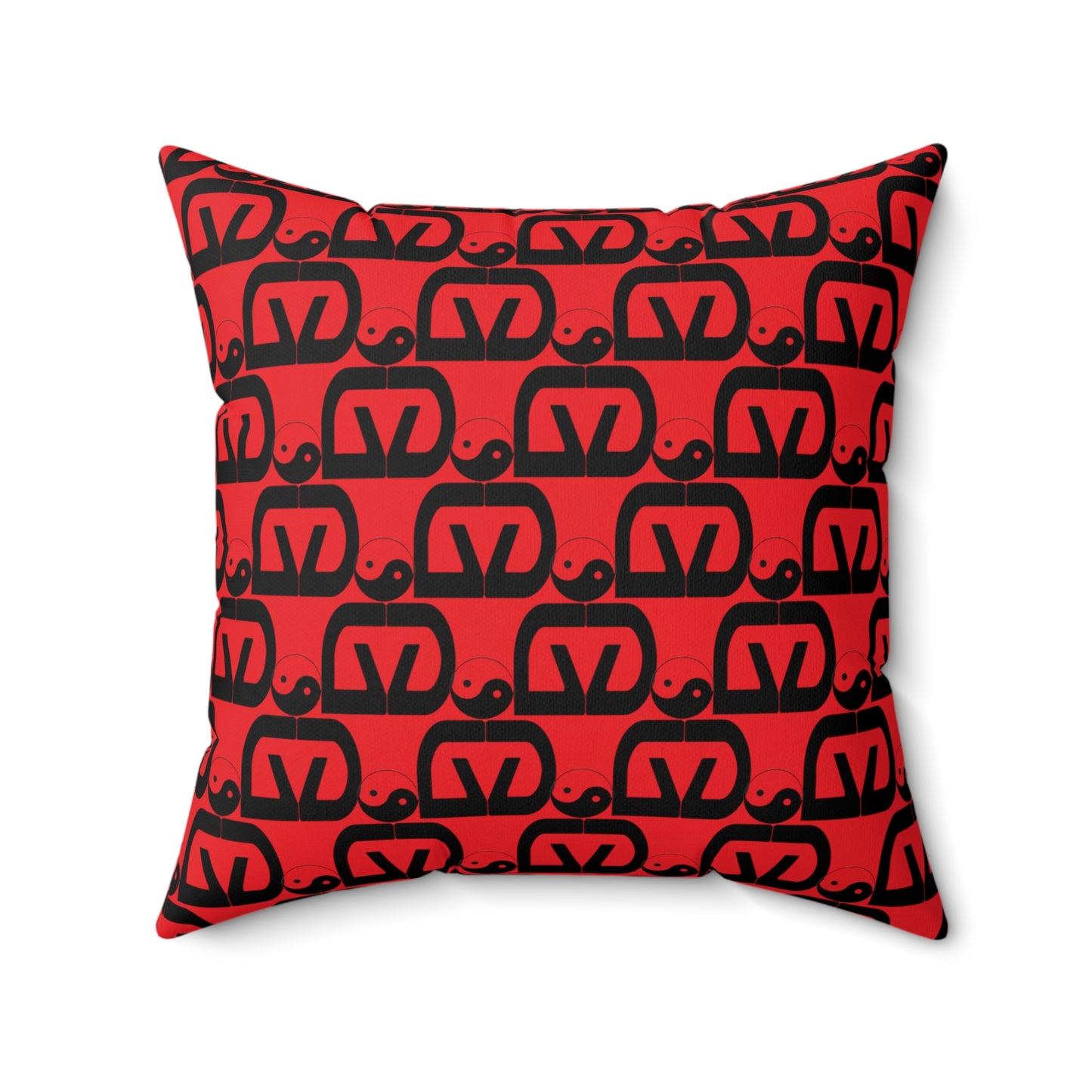 Brick-Red Spun Polyester Square Pillow