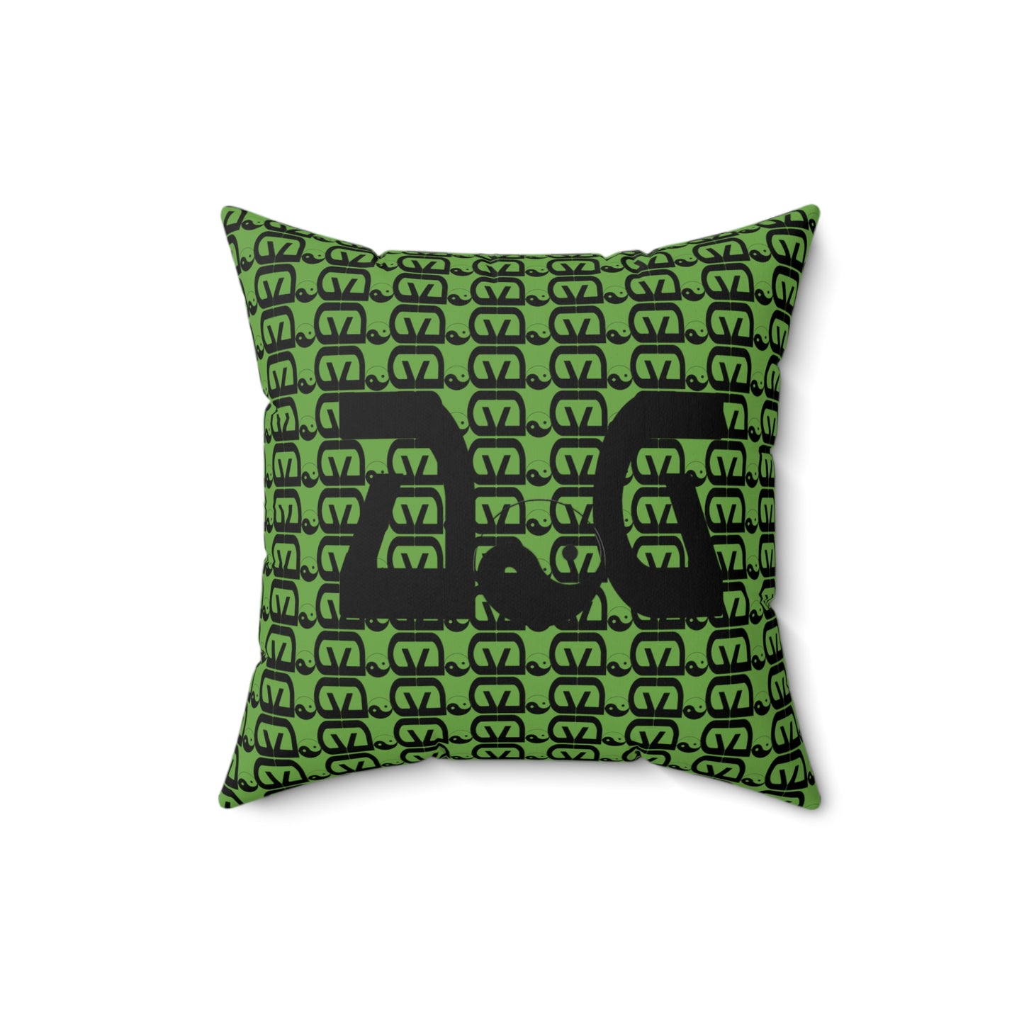 Brick-Green Spun Polyester Square Pillow