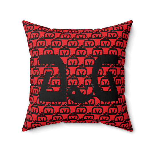 Brick-Red Spun Polyester Square Pillow