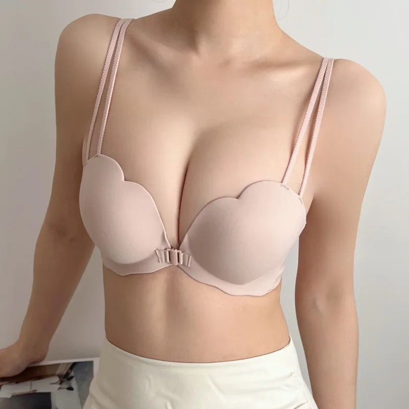 Button Front Underwear Fashion Sexy Bras The New Push Up Bra for Women Lingerie for Ladies Invisible Push-up Seamless Women's