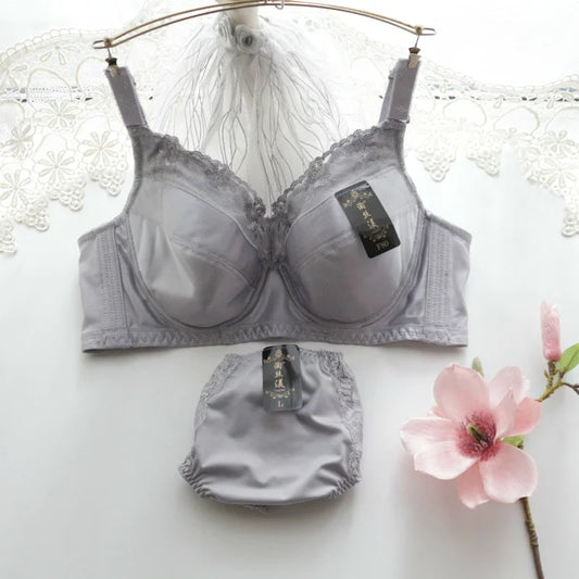 Bra Set Plus Size clothing 2 piece Female Lingerie B C D E F G H Cup Bra Sets Women Underwear Panties Briefs 34 36 38 40 42 44