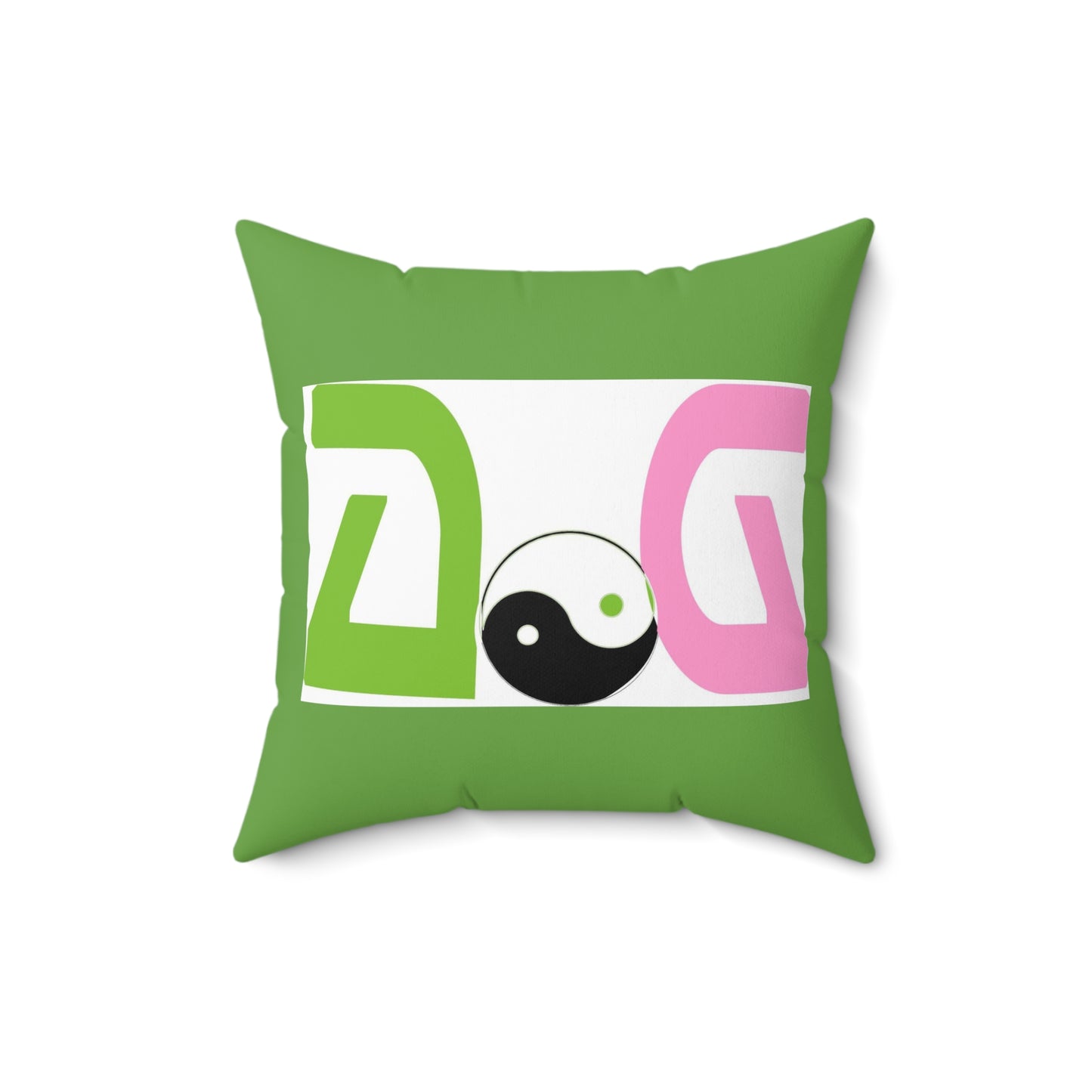 Green Spun Polyester Square Pillow