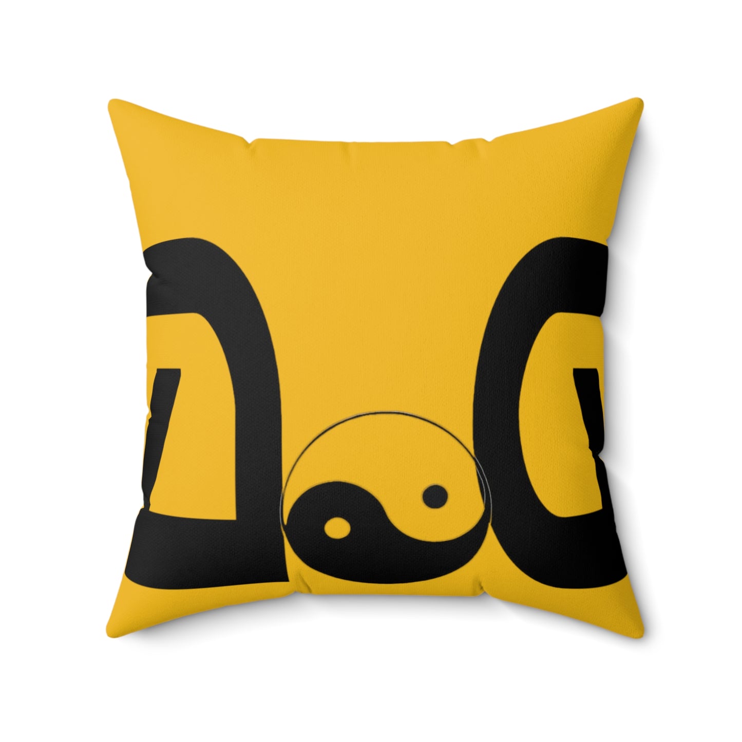 Yellow Spun Polyester Square Pillow