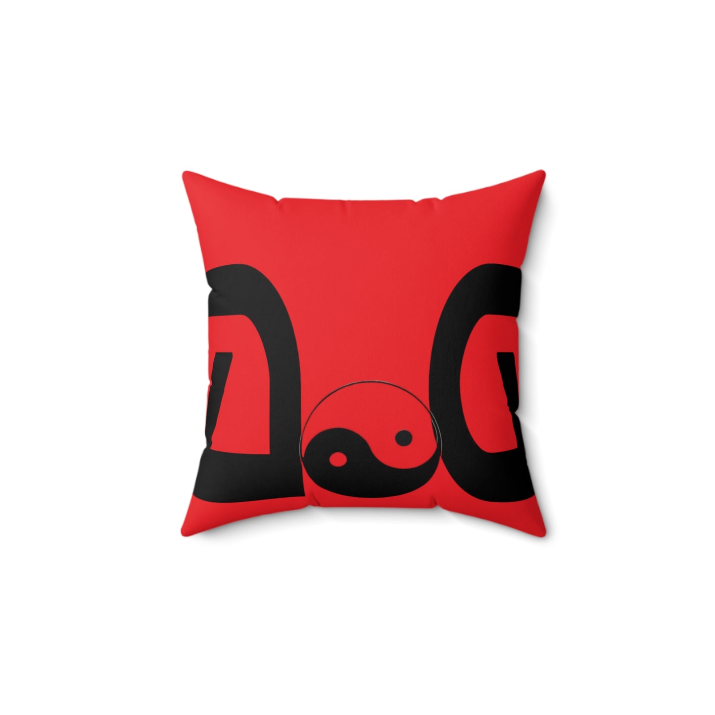 Red Spun Polyester Square Pillow