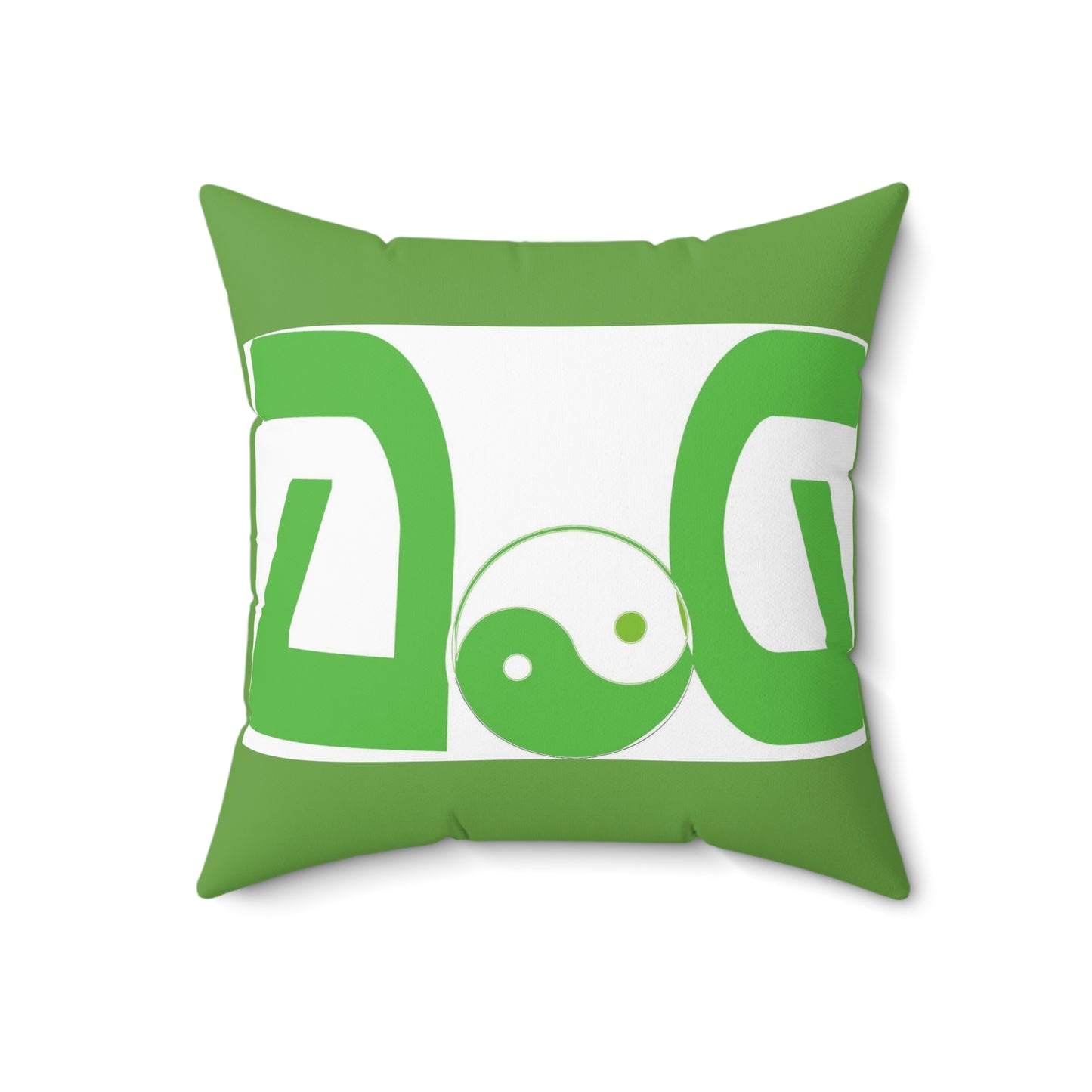 Green Spun Polyester Square Pillow