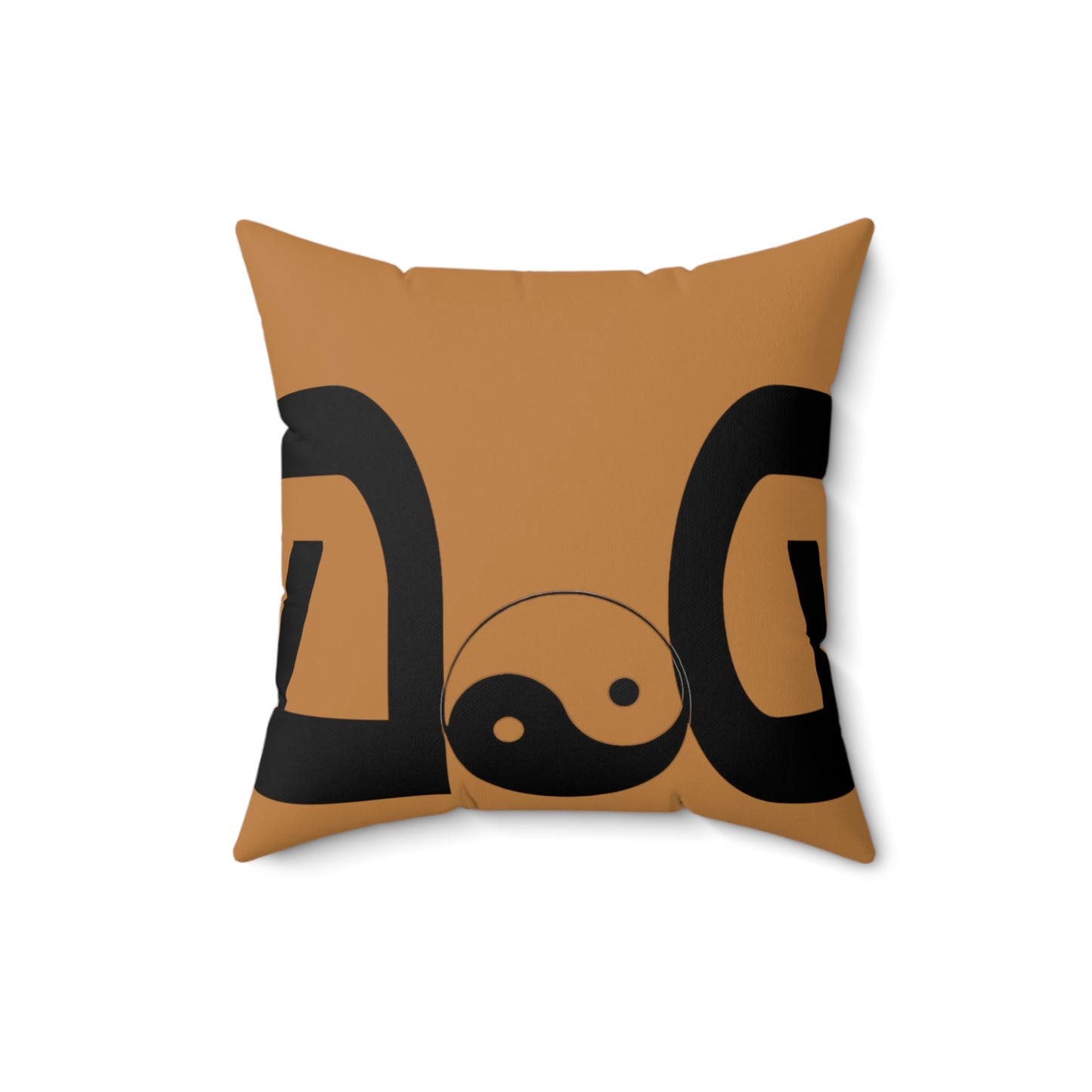 Light Brown Spun Polyester Square Pillow