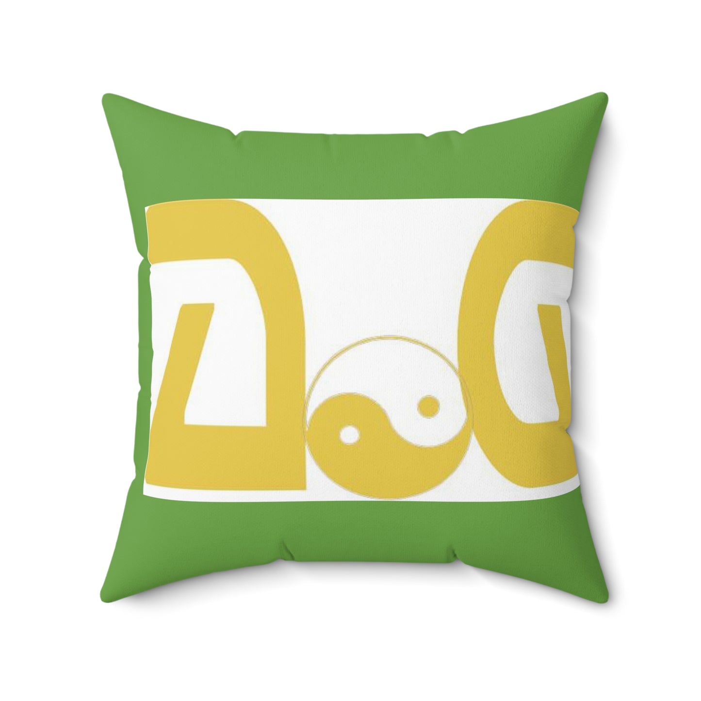 Goldenrod Green Spun Polyester Square Pillow