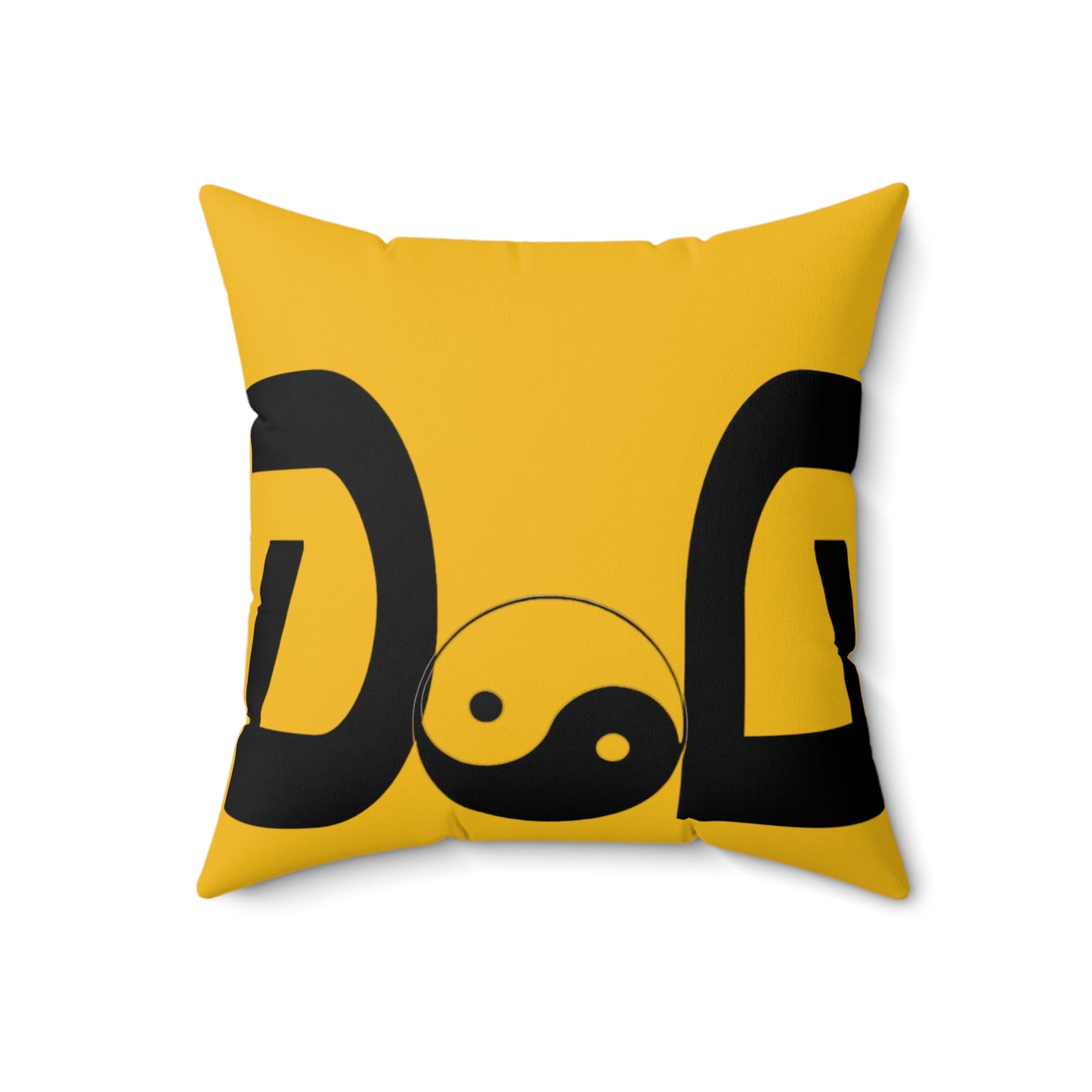 Yellow Spun Polyester Square Pillow