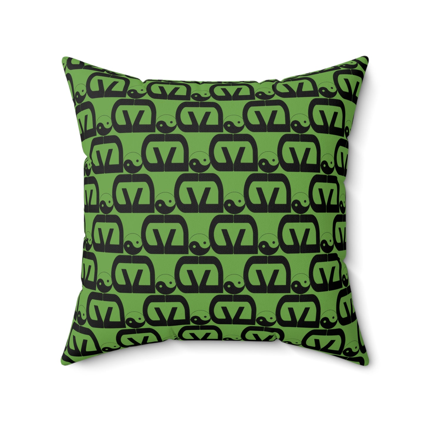 Brick-Green Spun Polyester Square Pillow