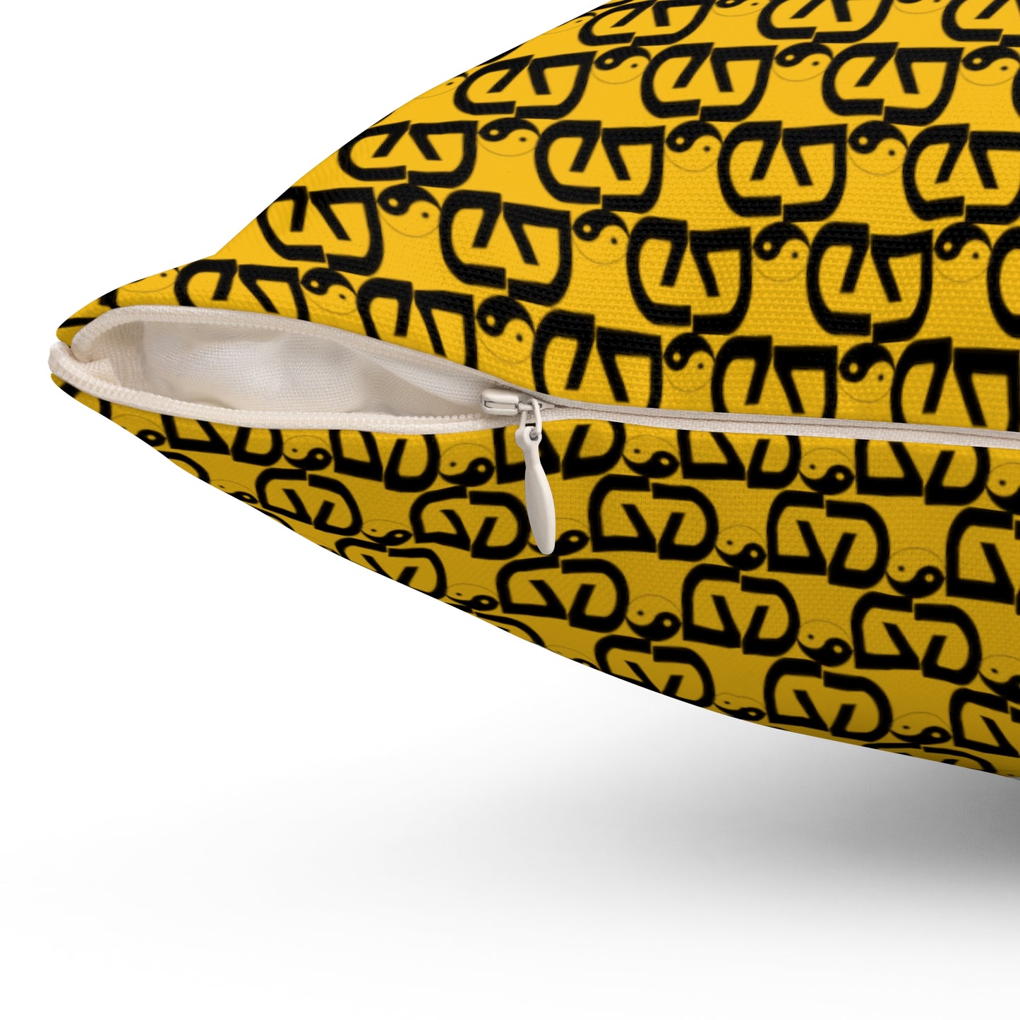 Brick-Yellow Spun Polyester Square Pillow