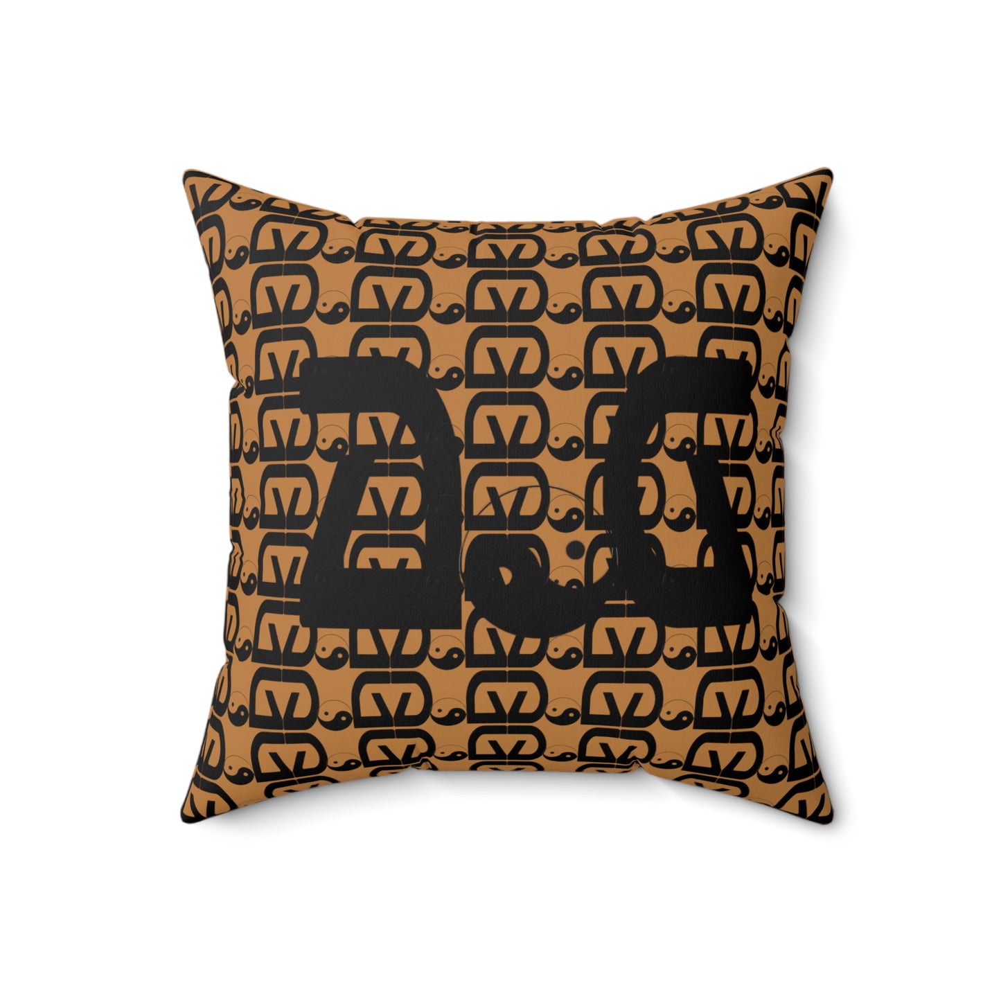 Brick-Light Brown Spun Polyester Square Pillow