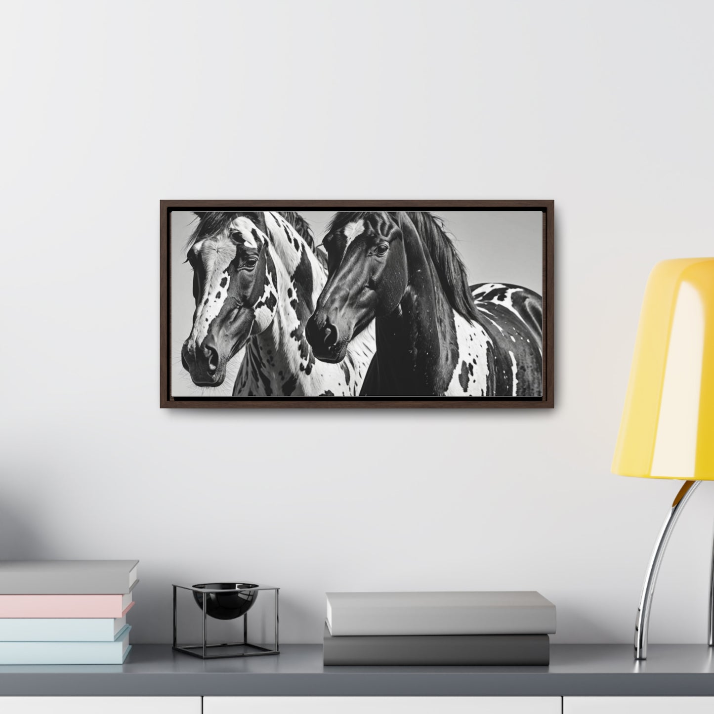 Speckled Stallions Gallery Canvas Wraps, Horizontal Frame