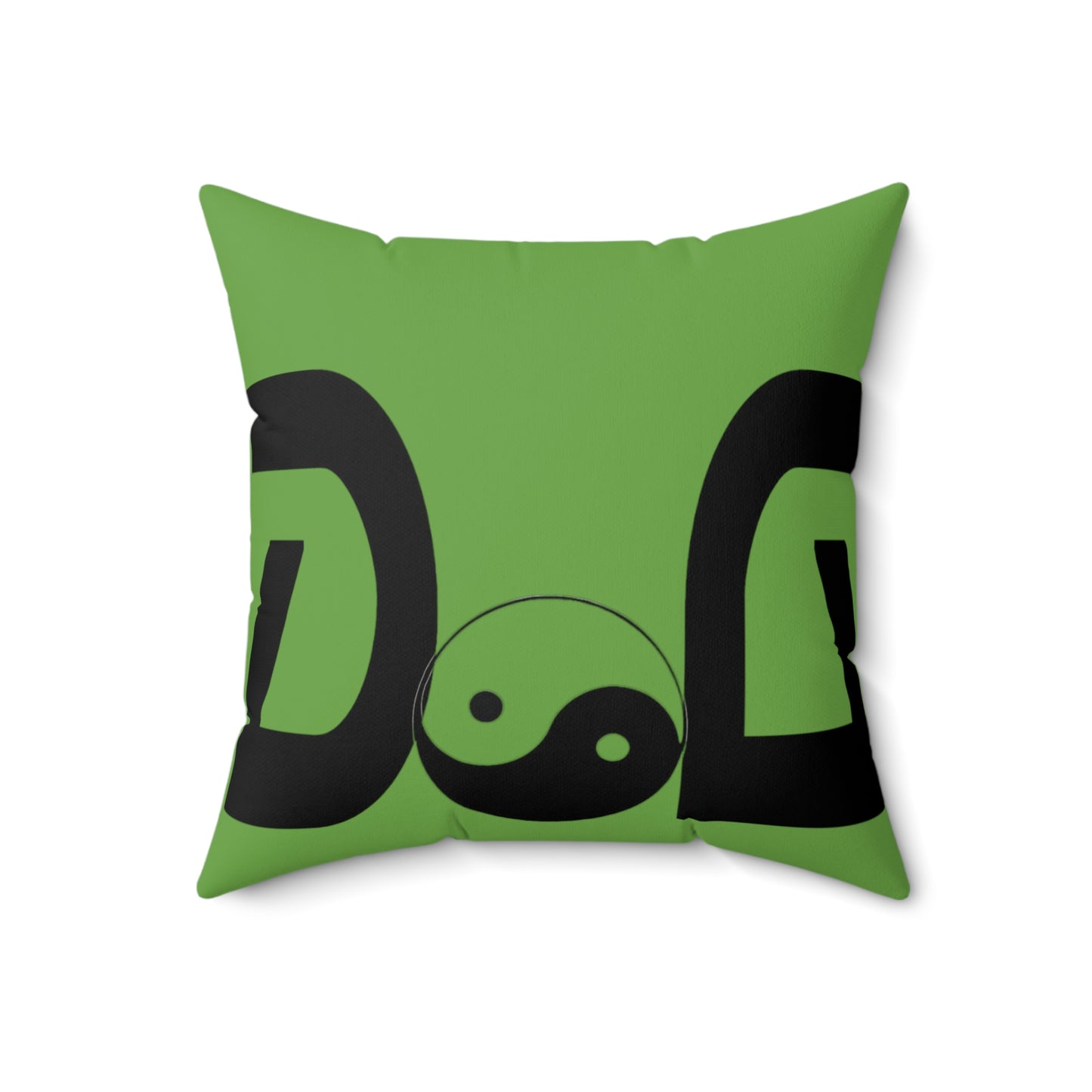 Green Spun Polyester Square Pillow