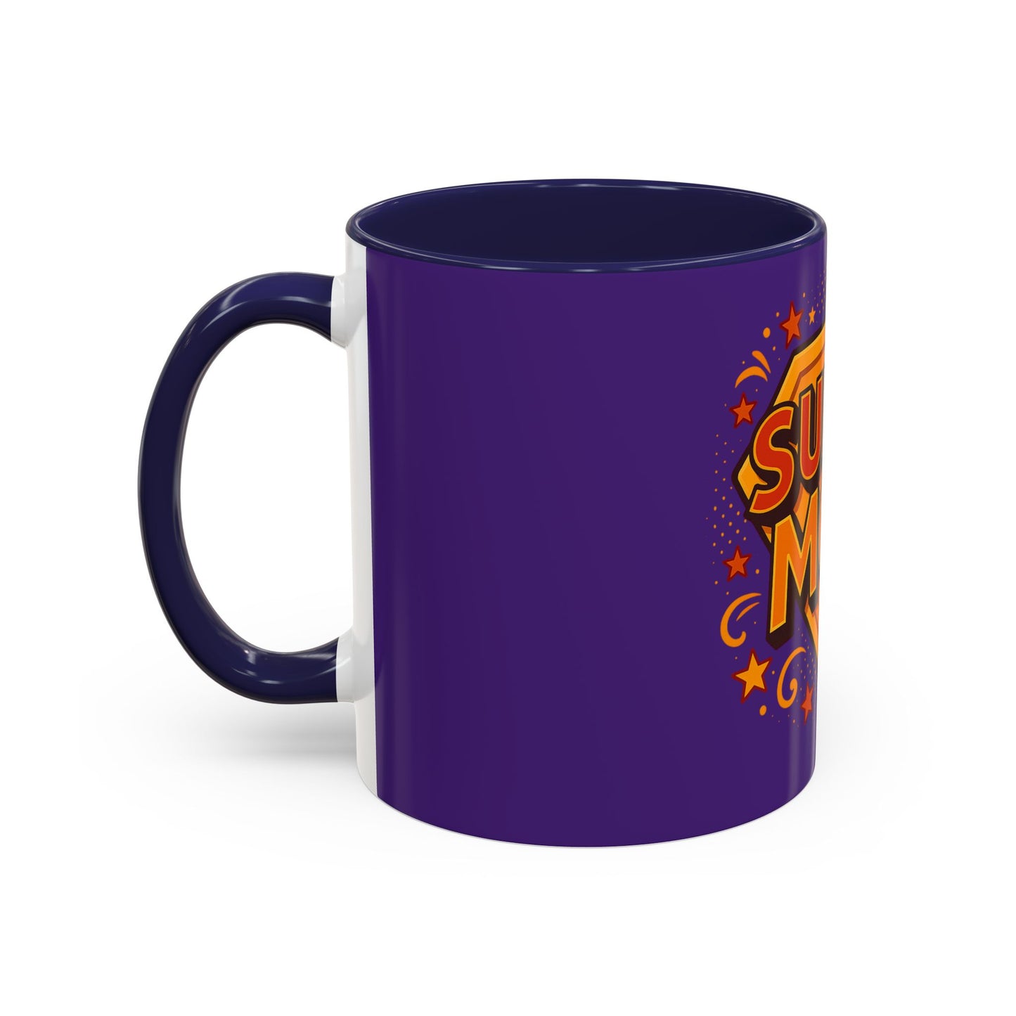 SUPER MOM - Accent Coffee Mug (11, 15oz)