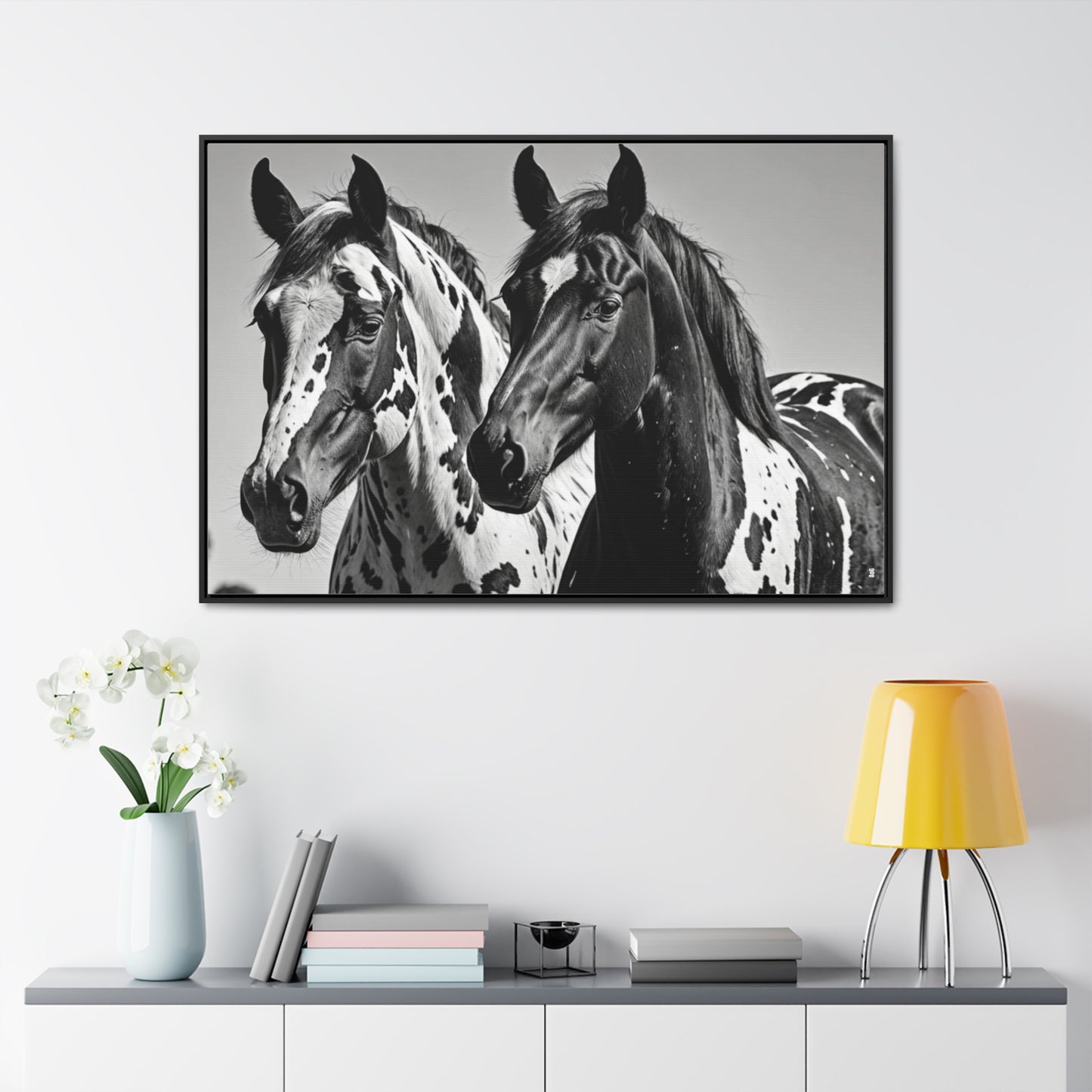 Speckled Stallions Gallery Canvas Wraps, Horizontal Frame