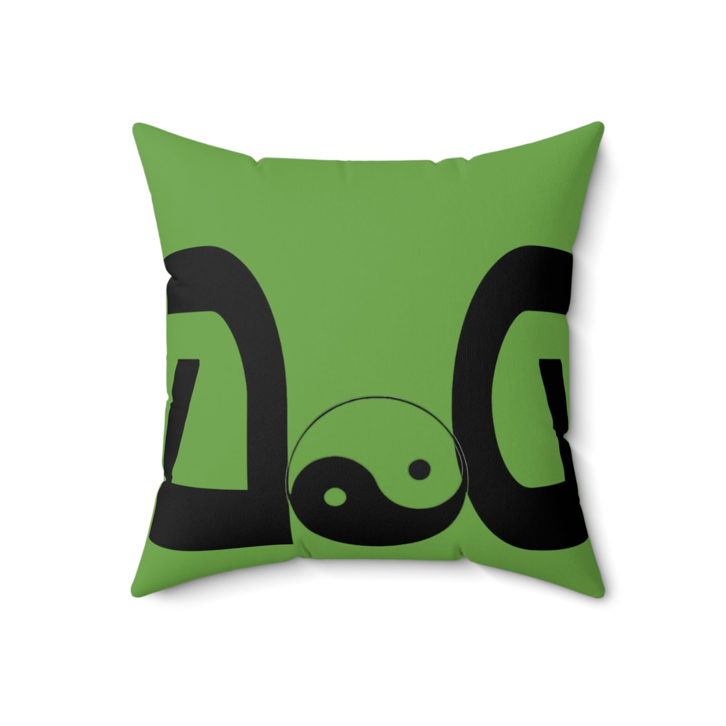 Green Spun Polyester Square Pillow