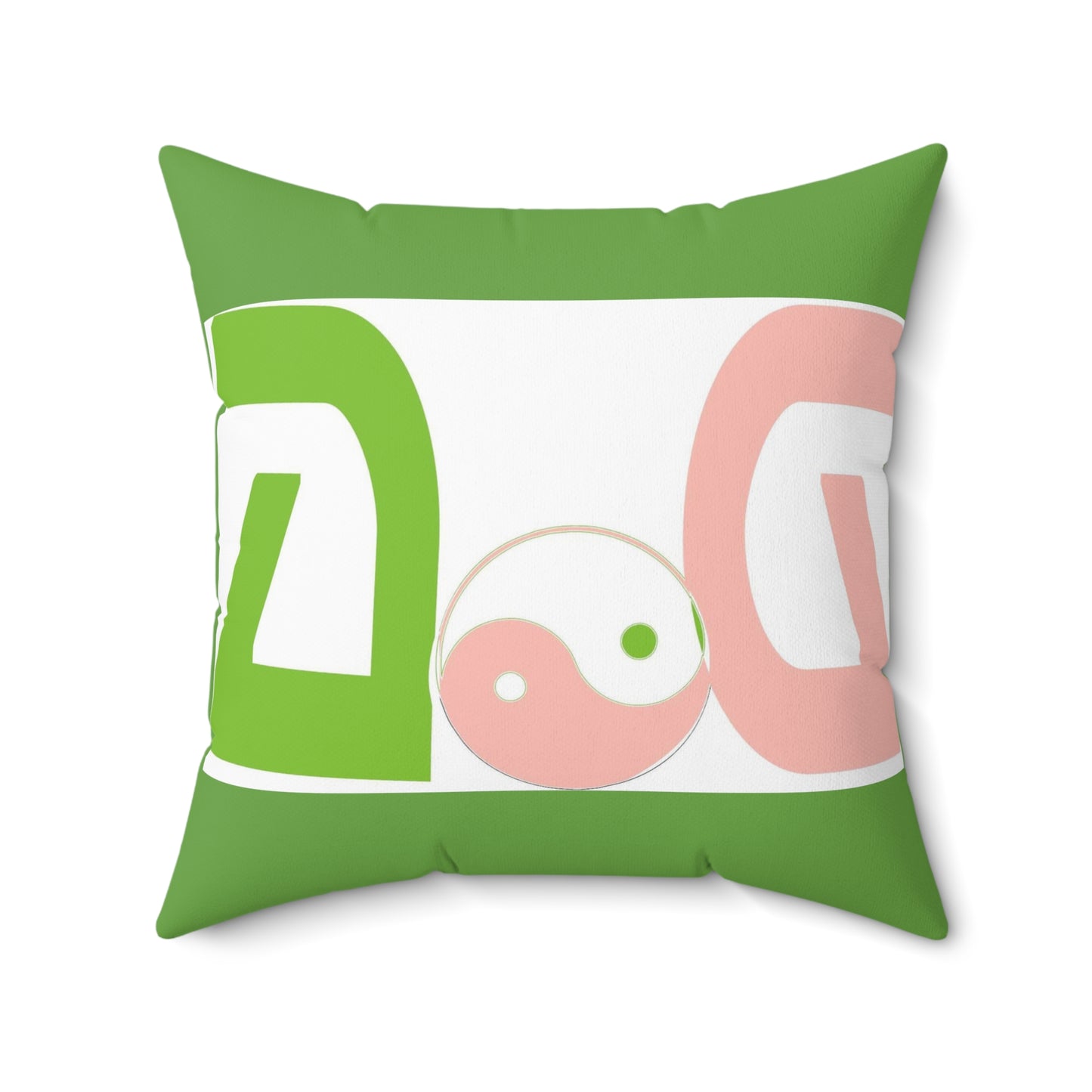 Green Spun Polyester Square Pillow