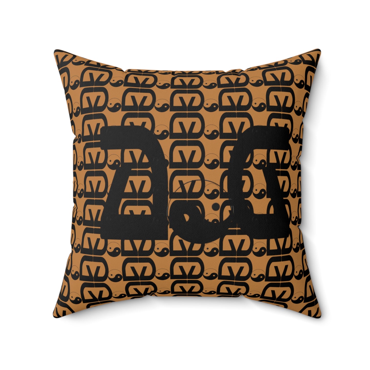 Brick-Light Brown Spun Polyester Square Pillow