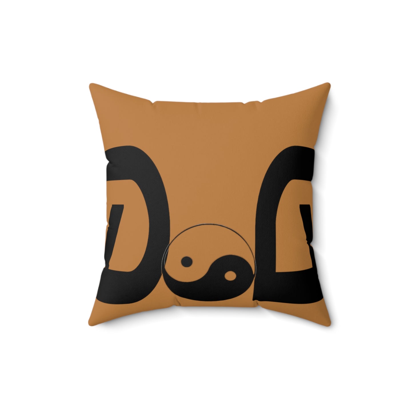 Light Brown Spun Polyester Square Pillow