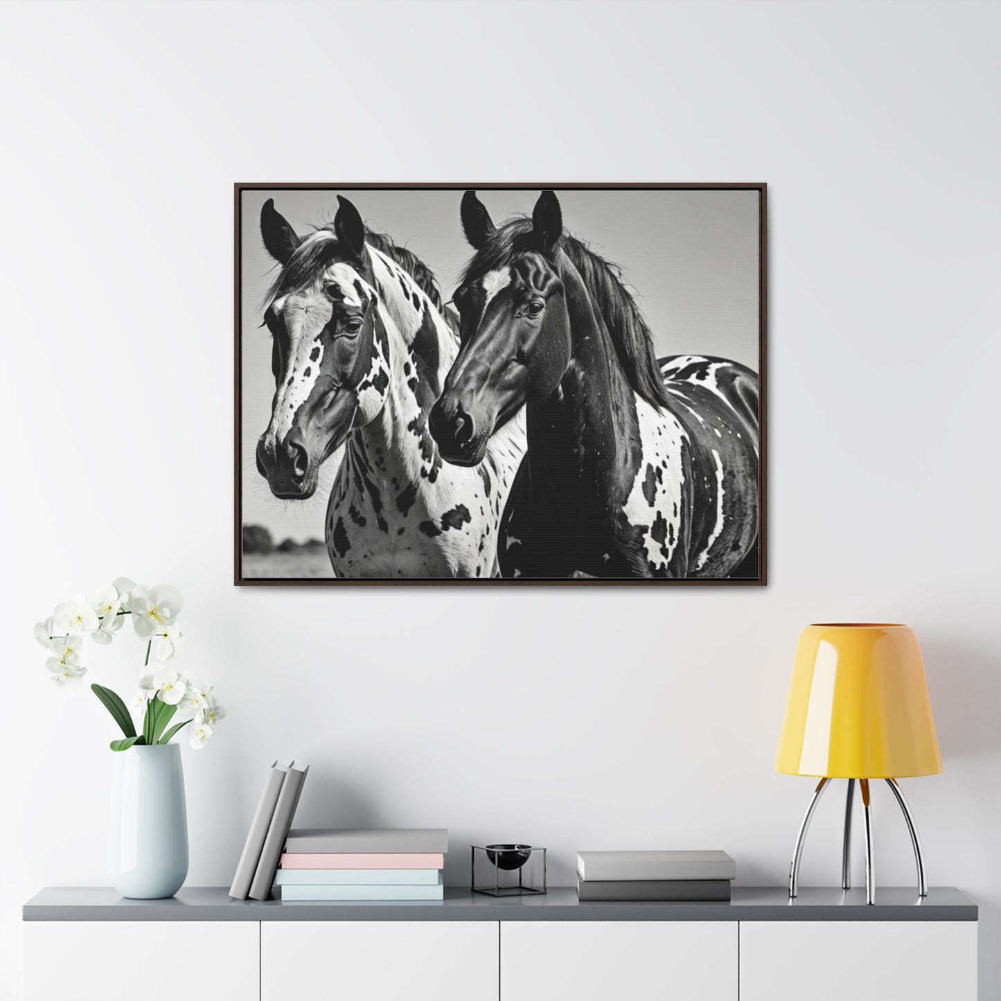 Speckled Stallions Gallery Canvas Wraps, Horizontal Frame