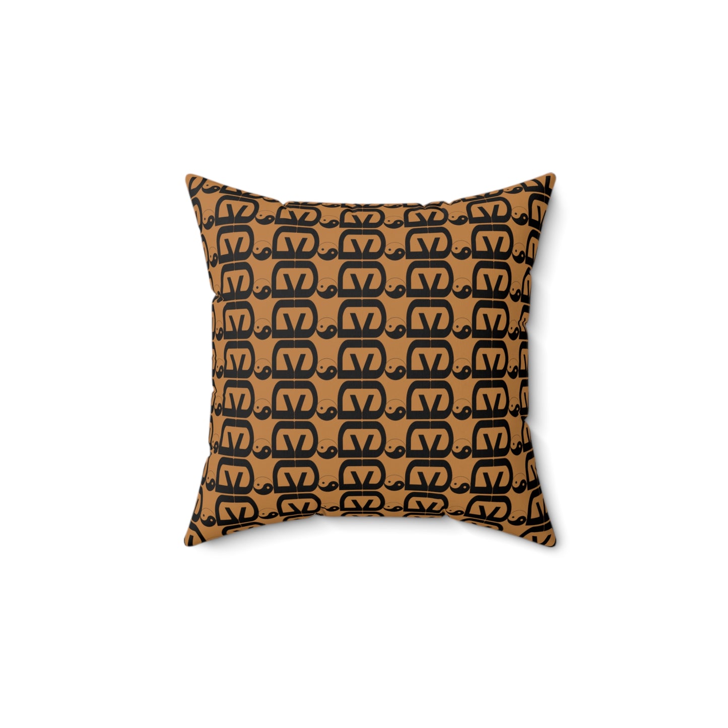 Brick-Light Brown Spun Polyester Square Pillow