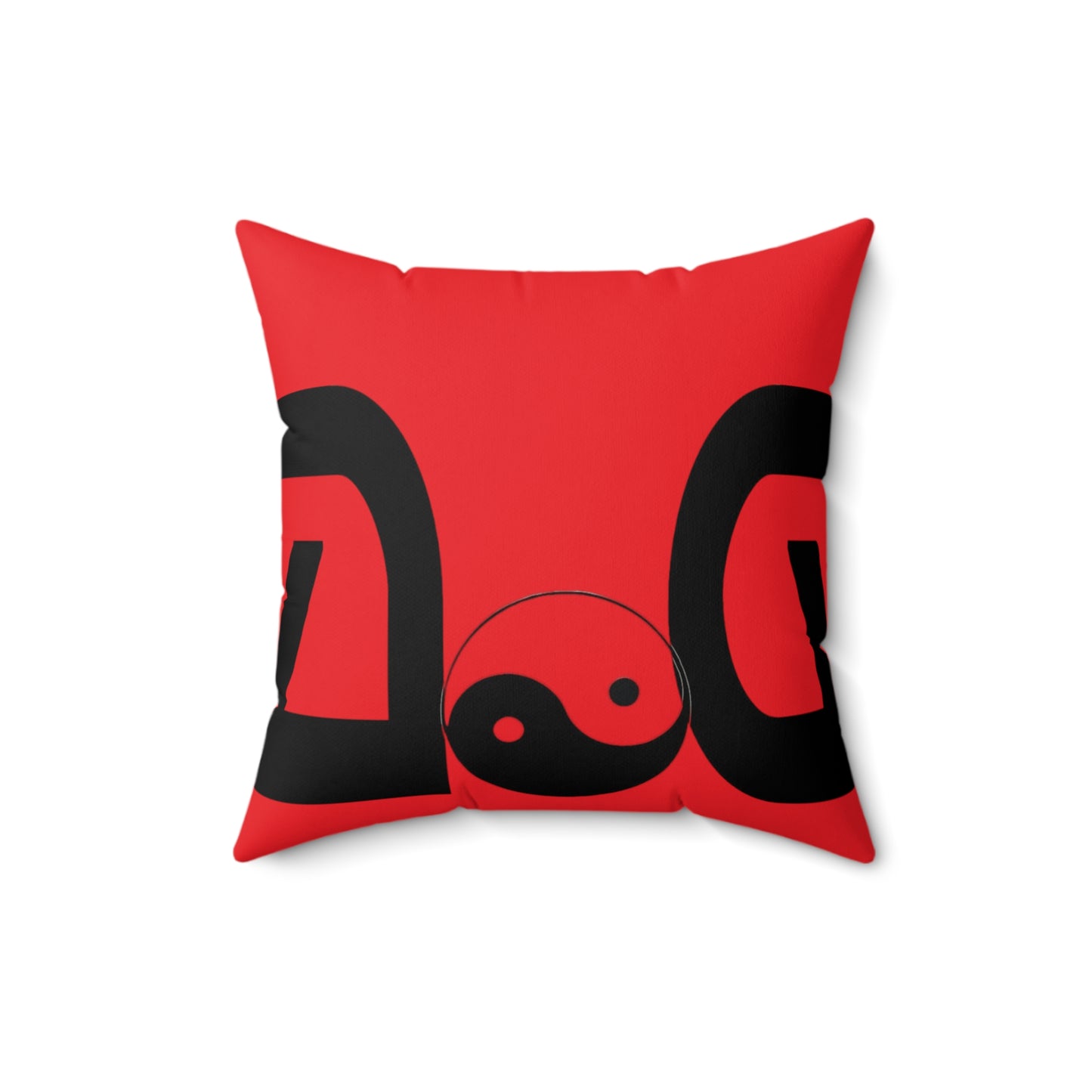 Red Spun Polyester Square Pillow