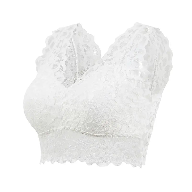 Sexy Lace Sleep Sports Underwear for Women Cozy Wire Free Seamless Vest Bras Girls Student Lingerie Padded Push Up Chest Wrap