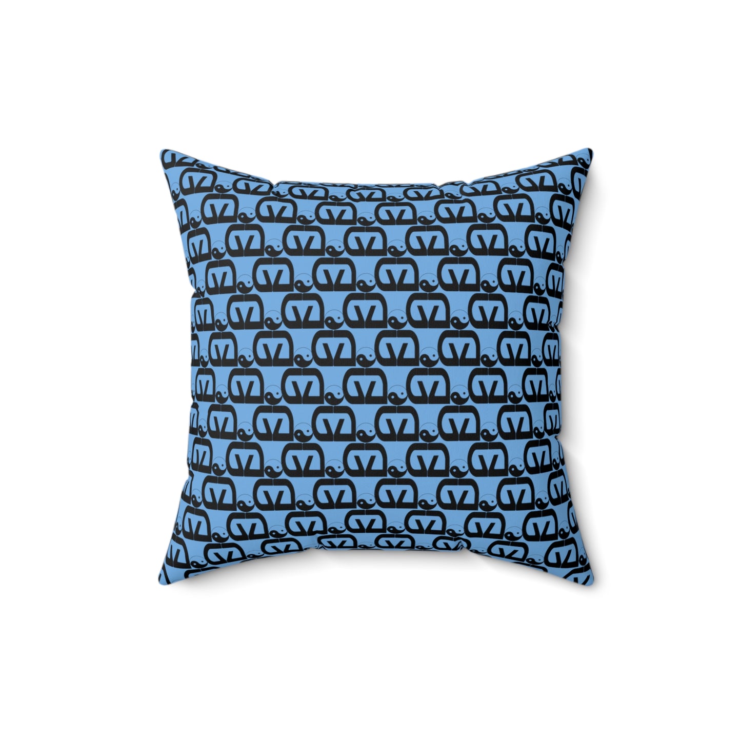 Brick-Light Blue Spun Polyester Square Pillow