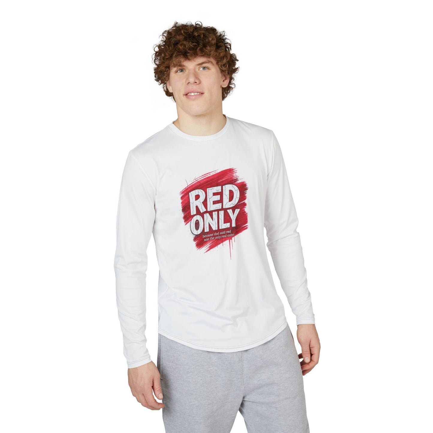 Red OnlyMen's UV Protection Long Sleeve Shirt (AOP)