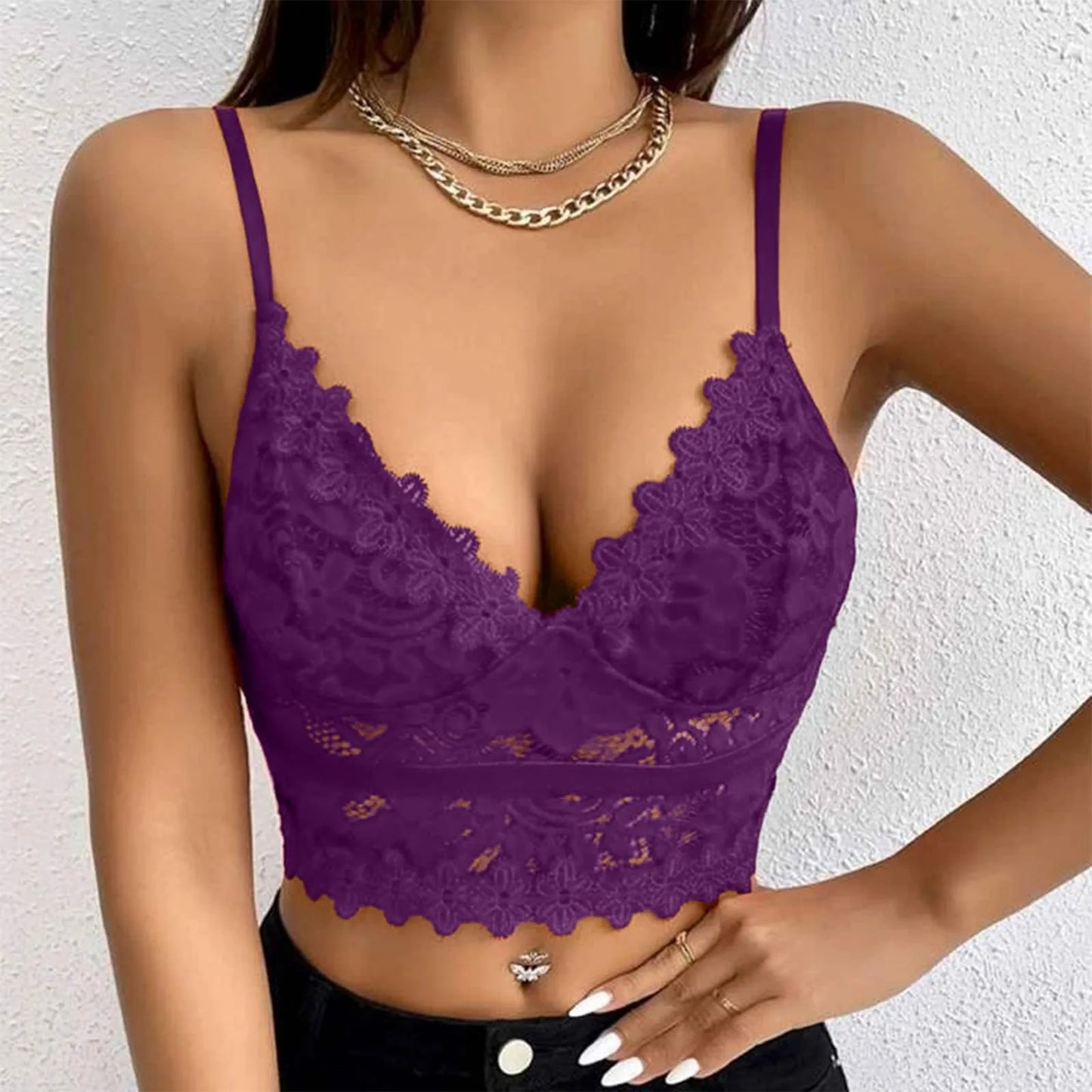 New Women Lace Bras Top Comfortable Bralette Solid Color Sexy Underwear Vest Female Hollow Out Wireless Lingerie Seamless Bra