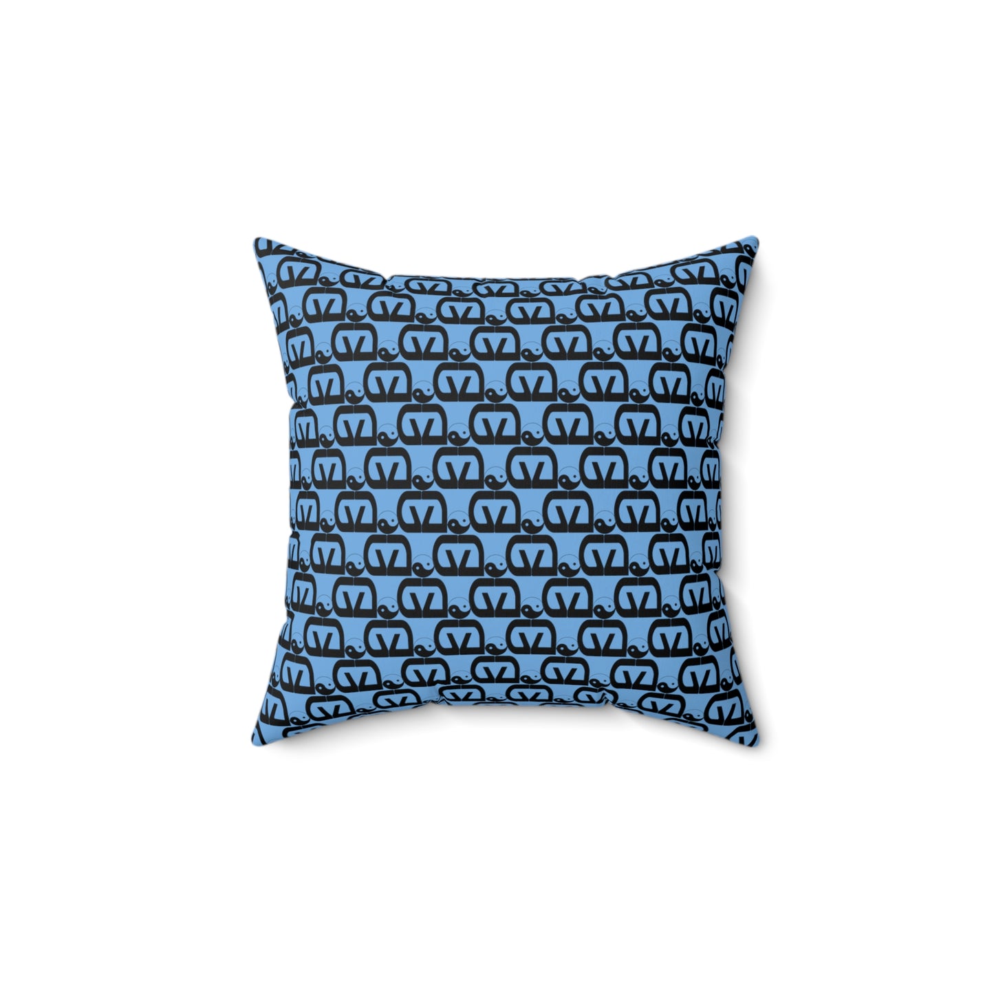 Brick-Light Blue Spun Polyester Square Pillow