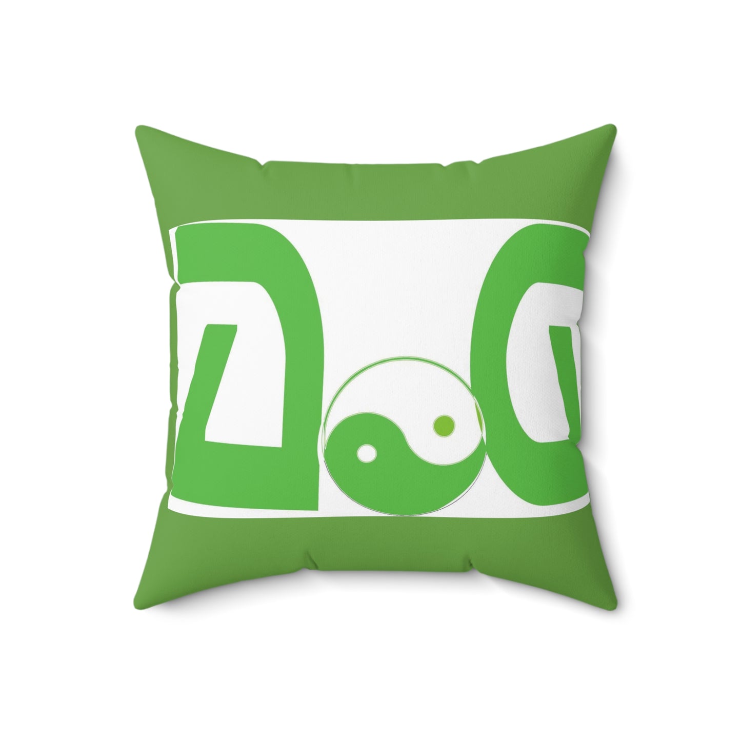 Green Spun Polyester Square Pillow