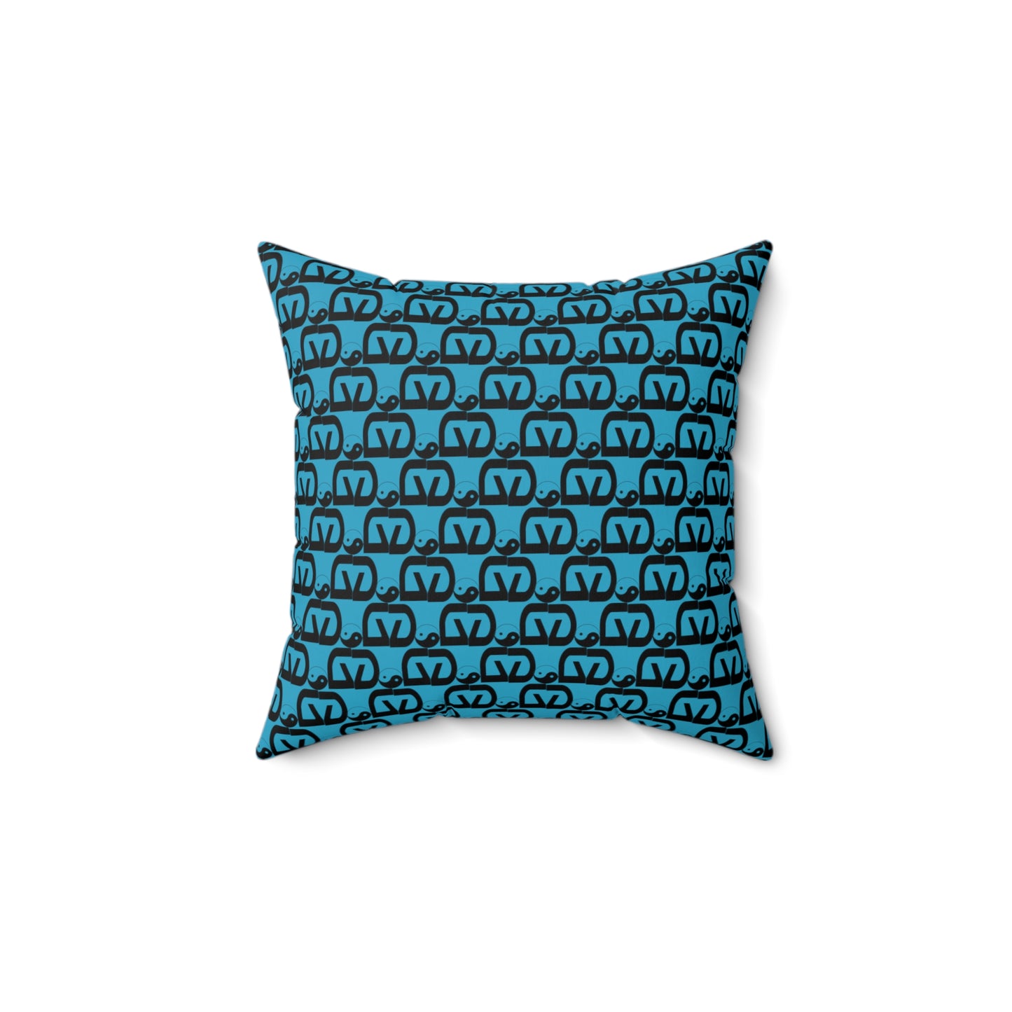 Brick-Torqoise Spun Polyester Square Pillow