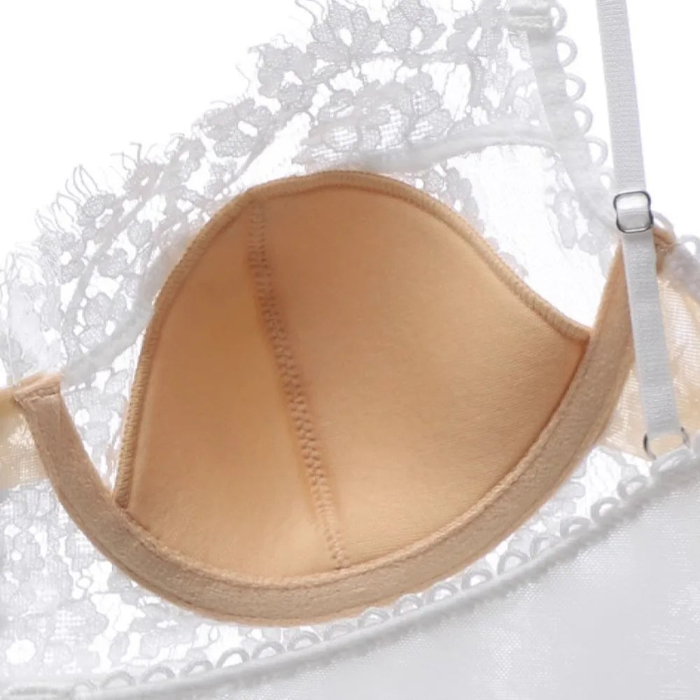 Bra Breast Augmentation Charming Lace For Women Summer French Pure Desire Sexy Ultra-thin Lace Bra