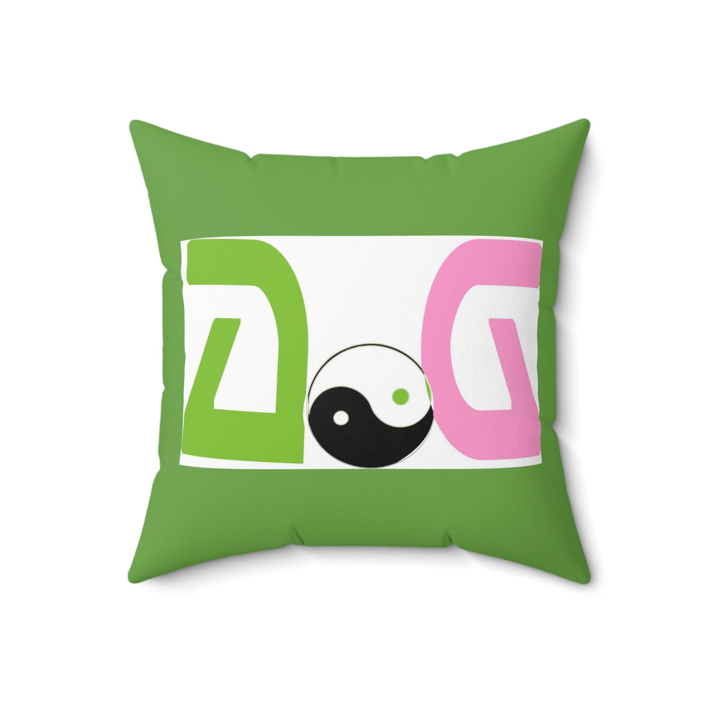 Green Spun Polyester Square Pillow