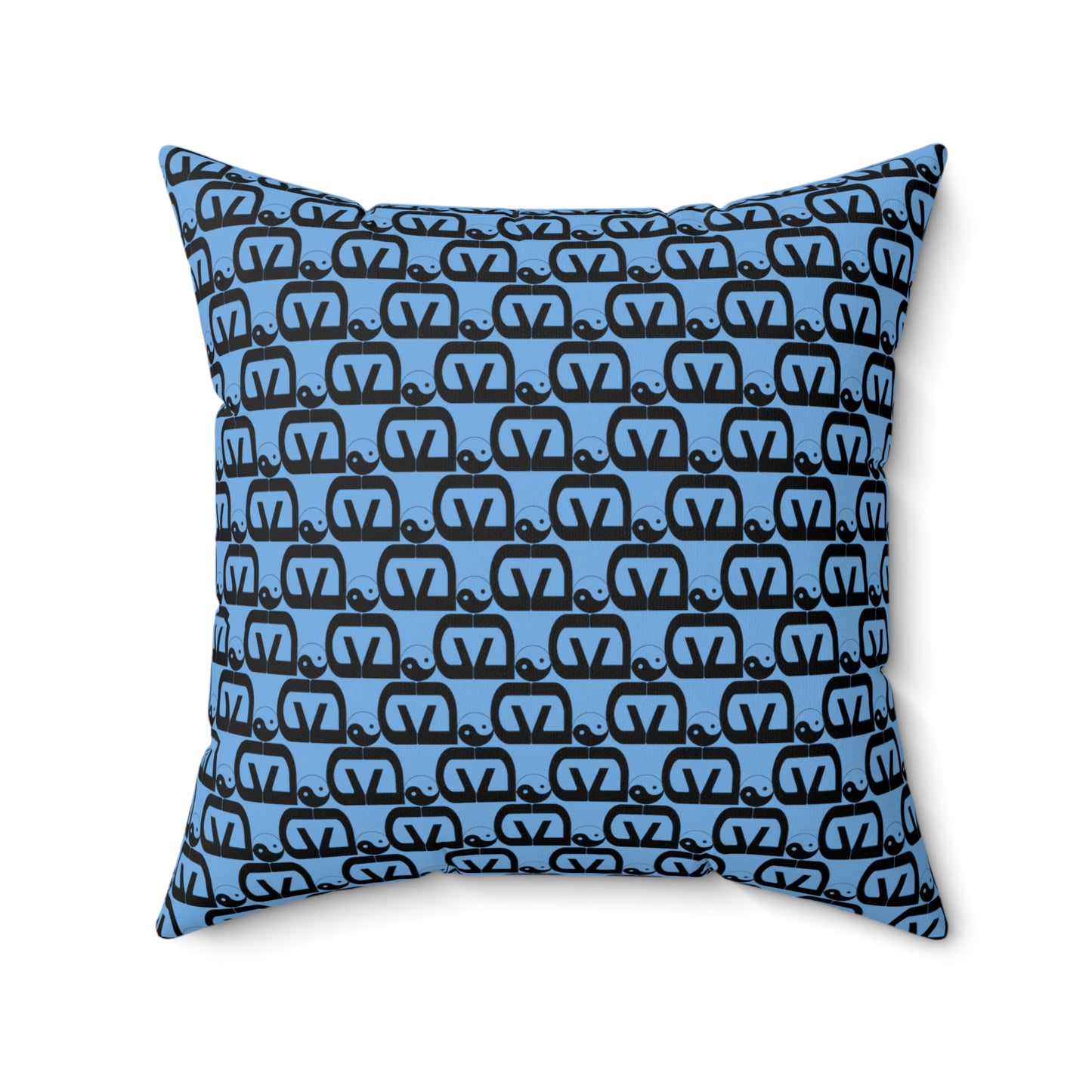 Brick-Light Blue Spun Polyester Square Pillow