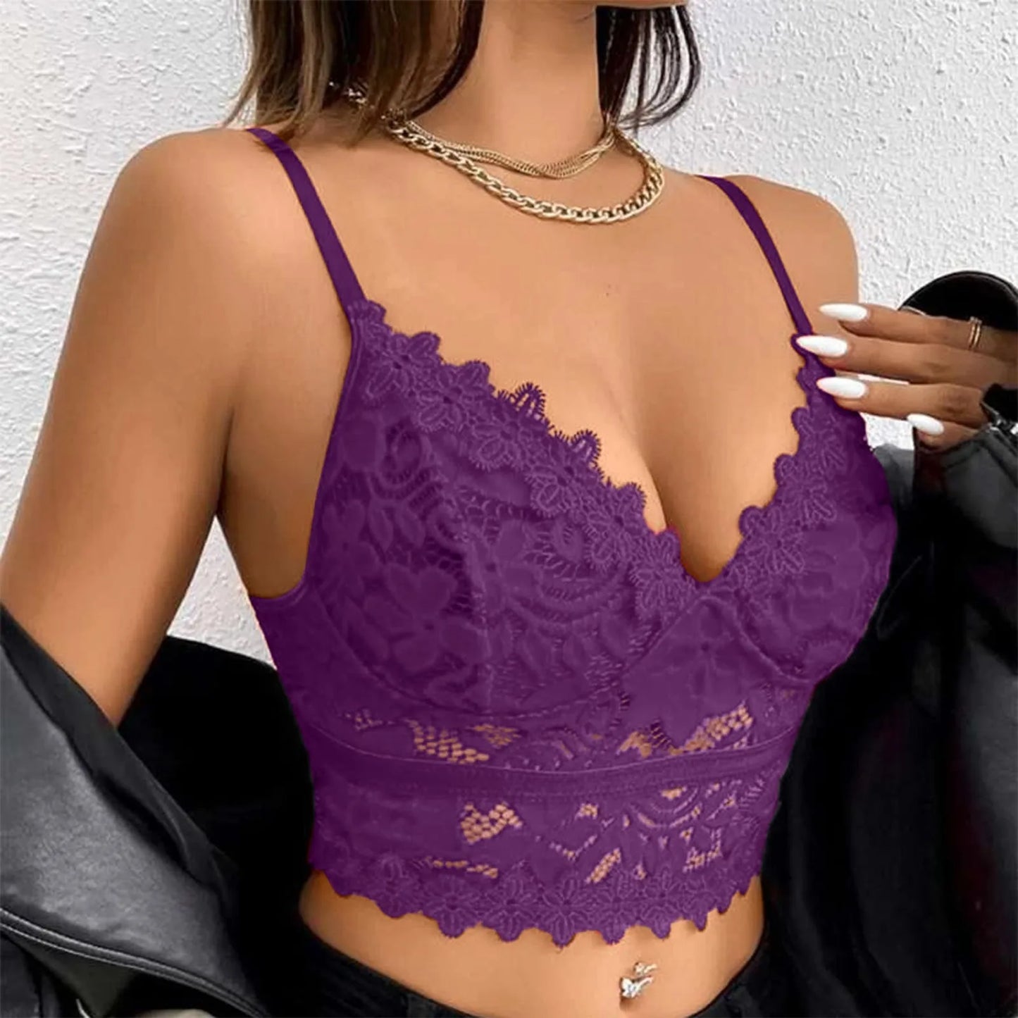 New Women Lace Bras Top Comfortable Bralette Solid Color Sexy Underwear Vest Female Hollow Out Wireless Lingerie Seamless Bra